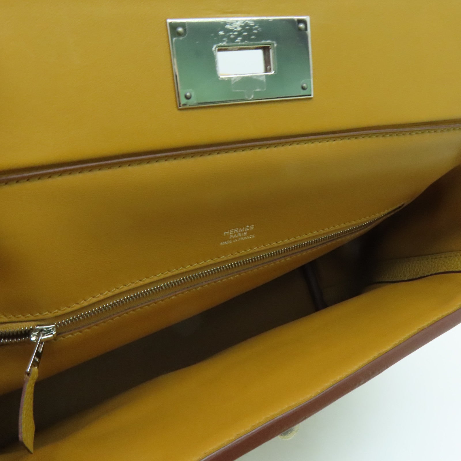 HERMES Leather 24/24 29cm Silver Buckle Handle Shoulder Bag