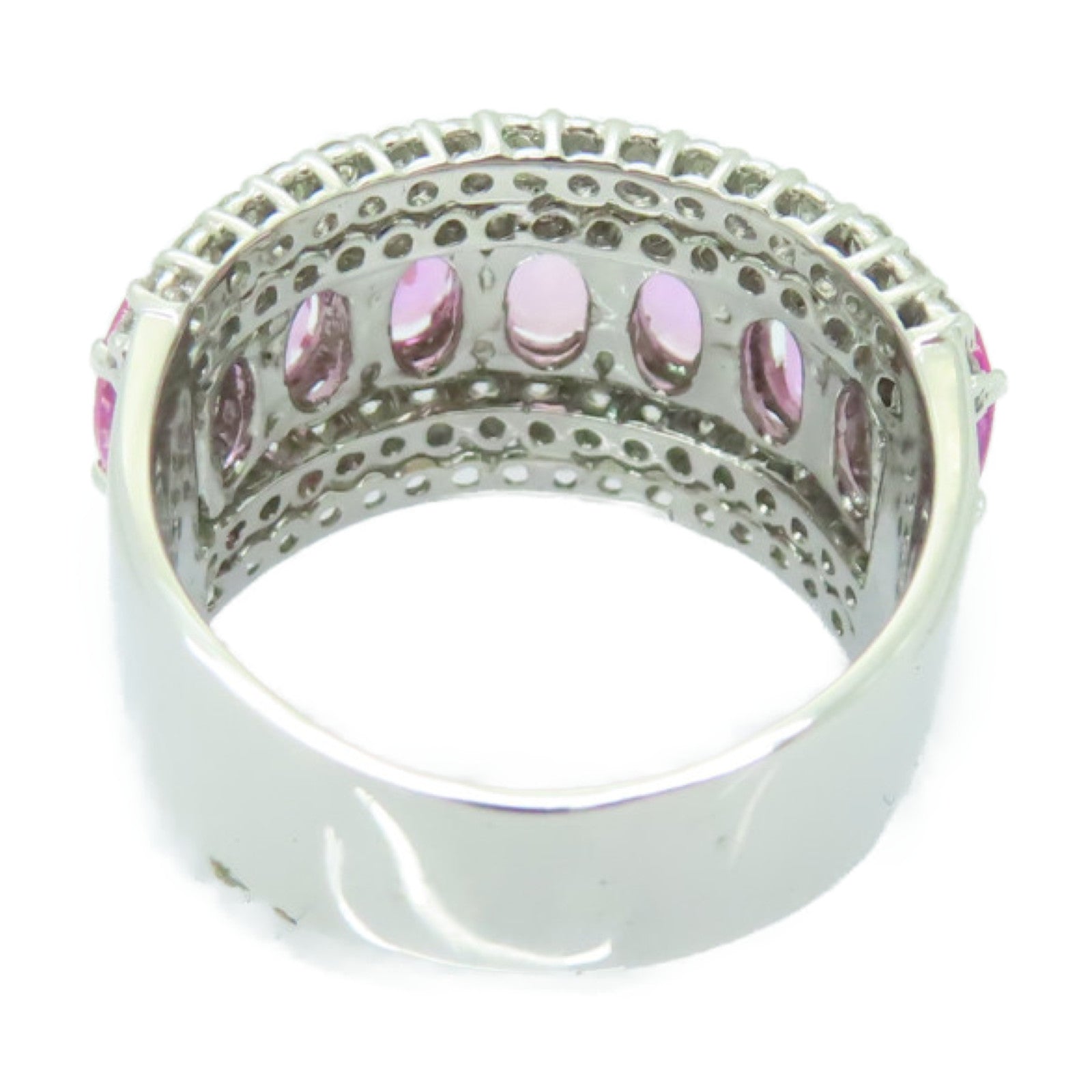 JEWELRY 【激減優惠】18K白金Pink Sapphire Ring 3.64ct粉紅藍寶石/1.05ct鑽石戒指US#6.5