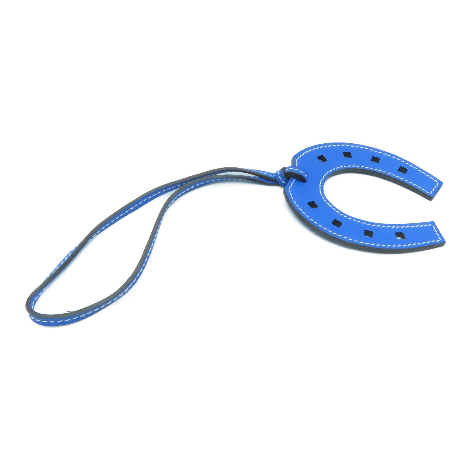 HERMES Swift皮革Paddle Selle Charm掛飾藍色