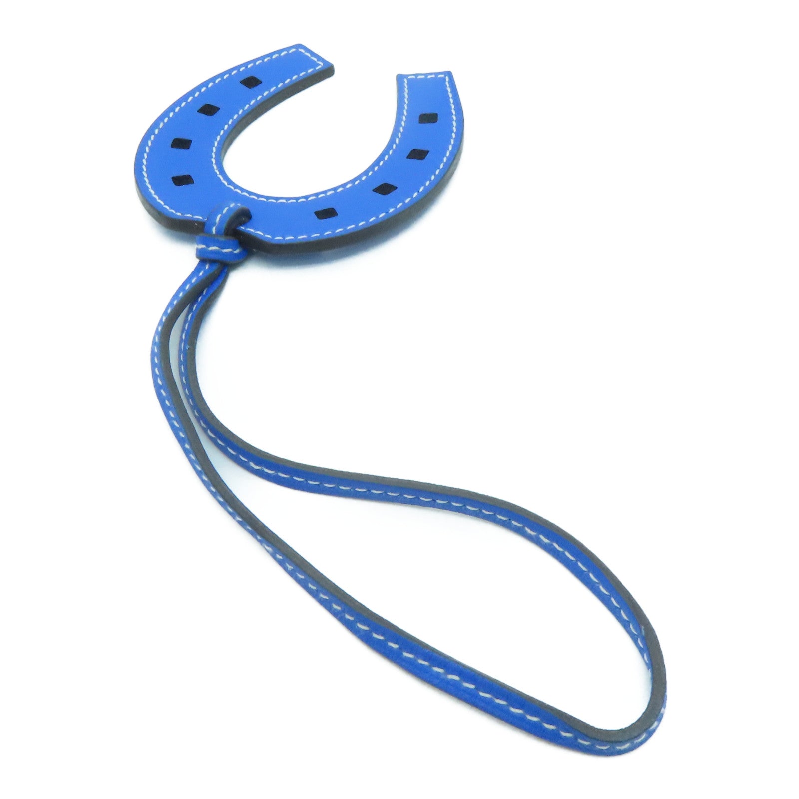 HERMES Swift皮革Paddle Selle Charm掛飾藍色