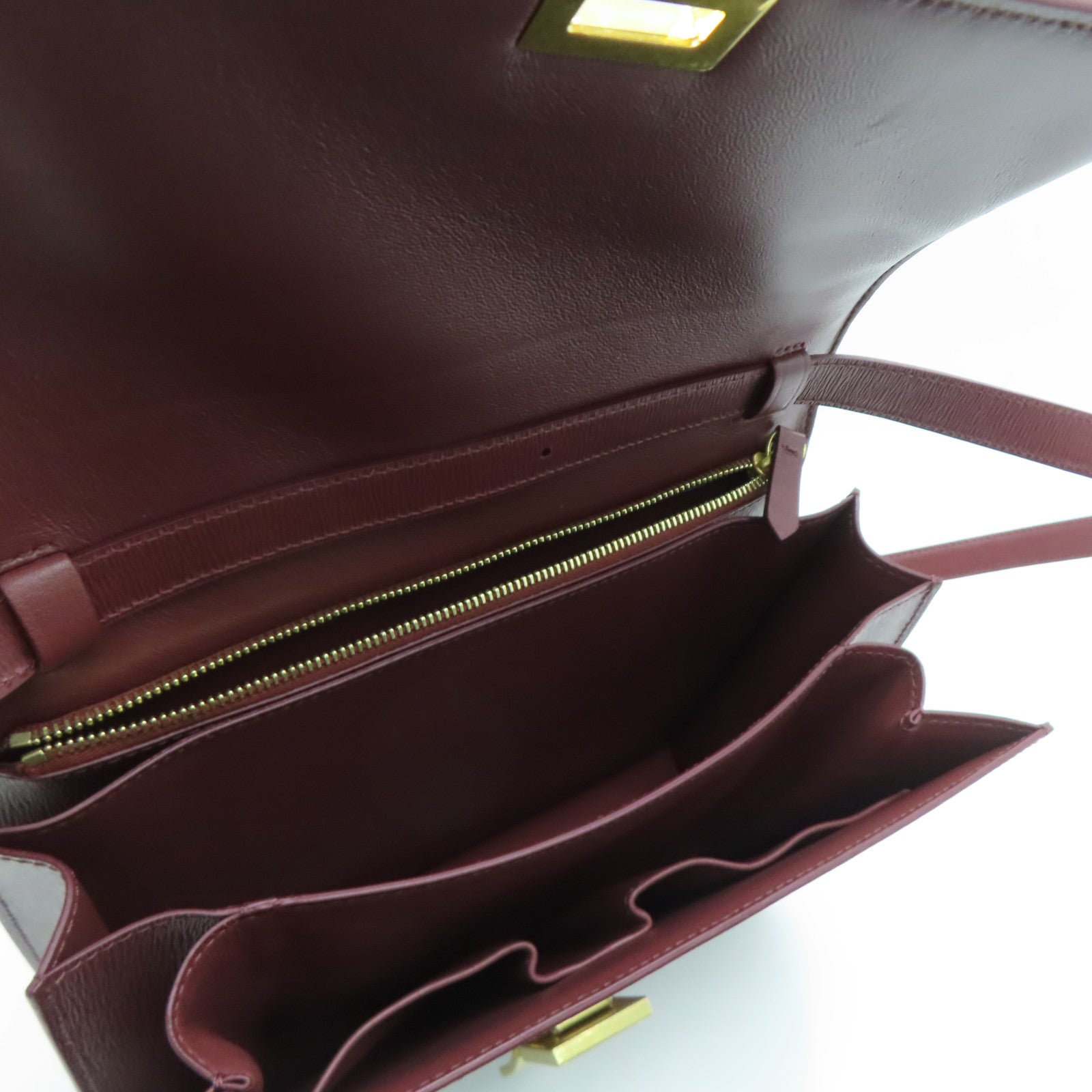 CELINE 【激减优惠】牛皮皮革Classic Box金扣肩背袋啡色