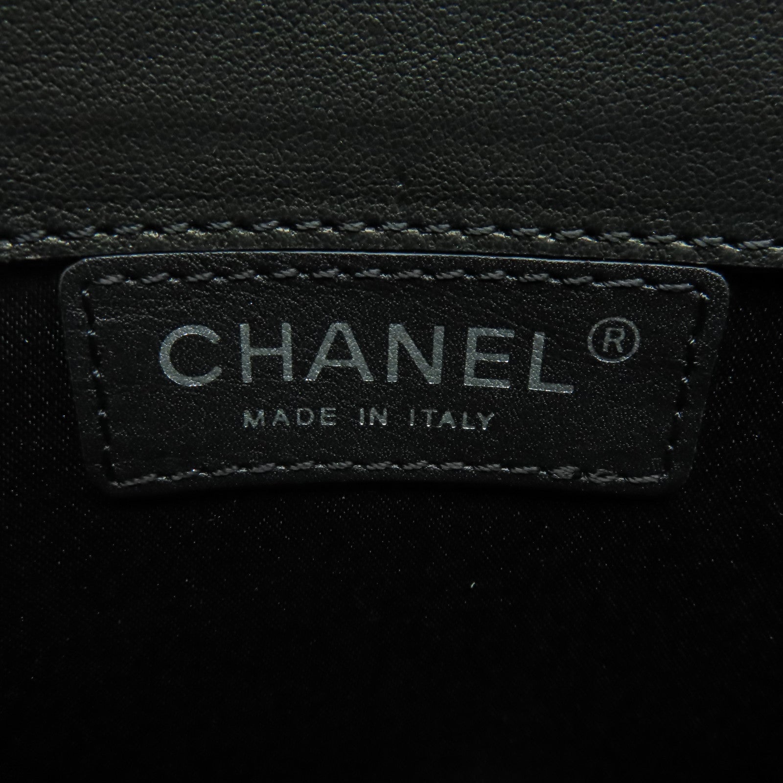 CHANEL 菱格漆皮皮革Chain Shoulder銀扣鏈帶肩背袋黑色
