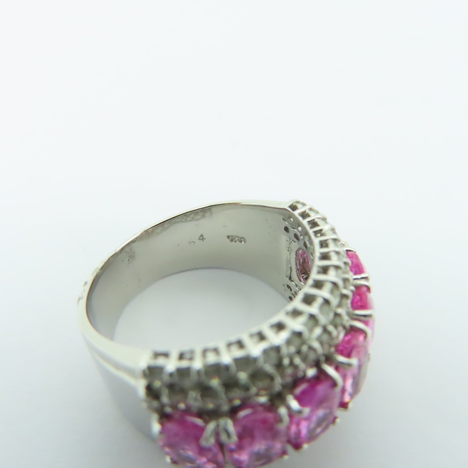JEWELRY 【激減優惠】18K白金Pink Sapphire Ring 3.64ct粉紅藍寶石/1.05ct鑽石戒指US#6.5
