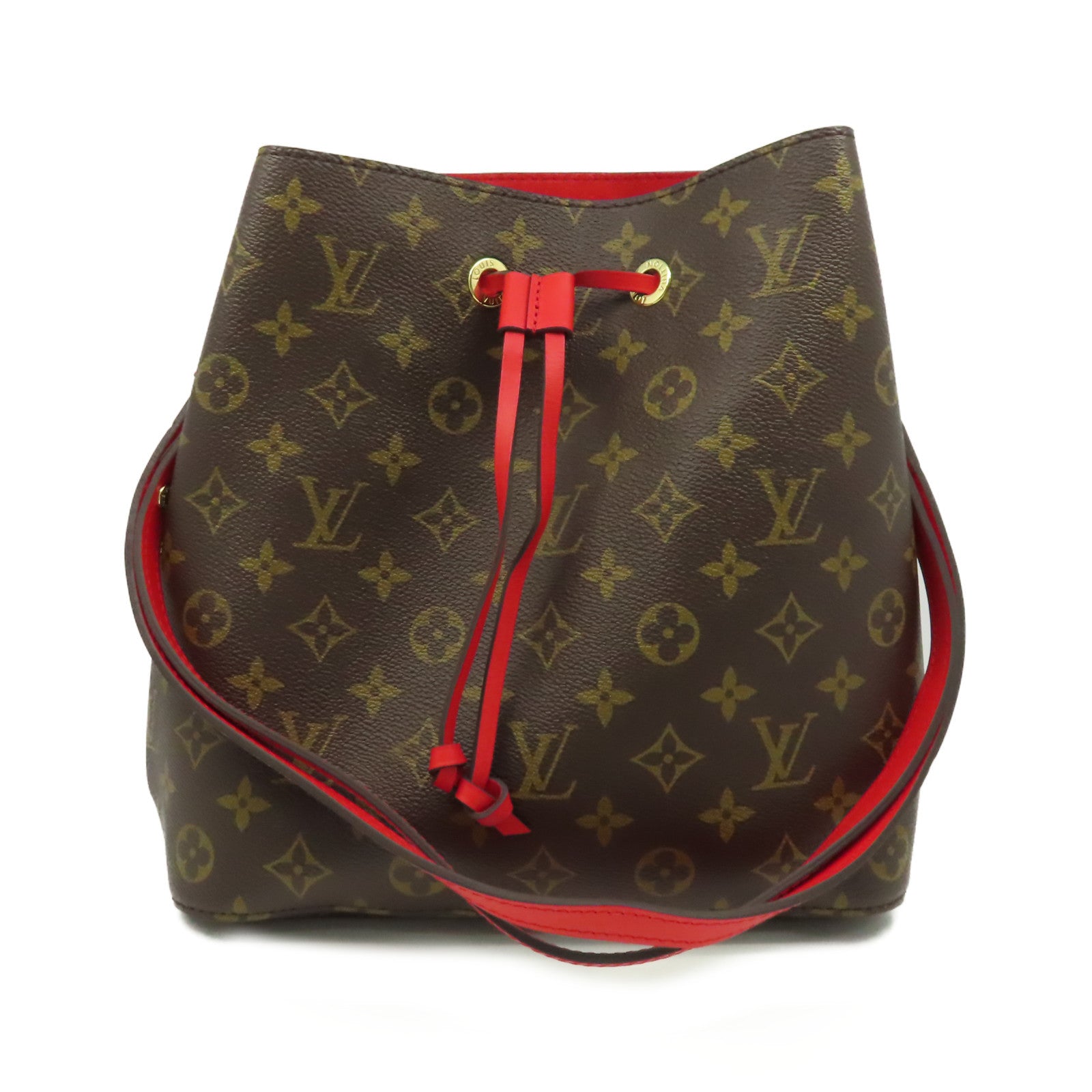 LOUIS VUITTON Monogram Neo Noe MM Shoulder Bag肩背袋啡色/紅色