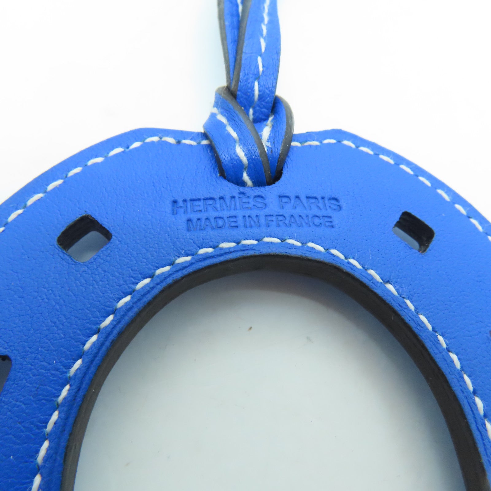 HERMES Swift皮革Paddle Selle Charm掛飾藍色