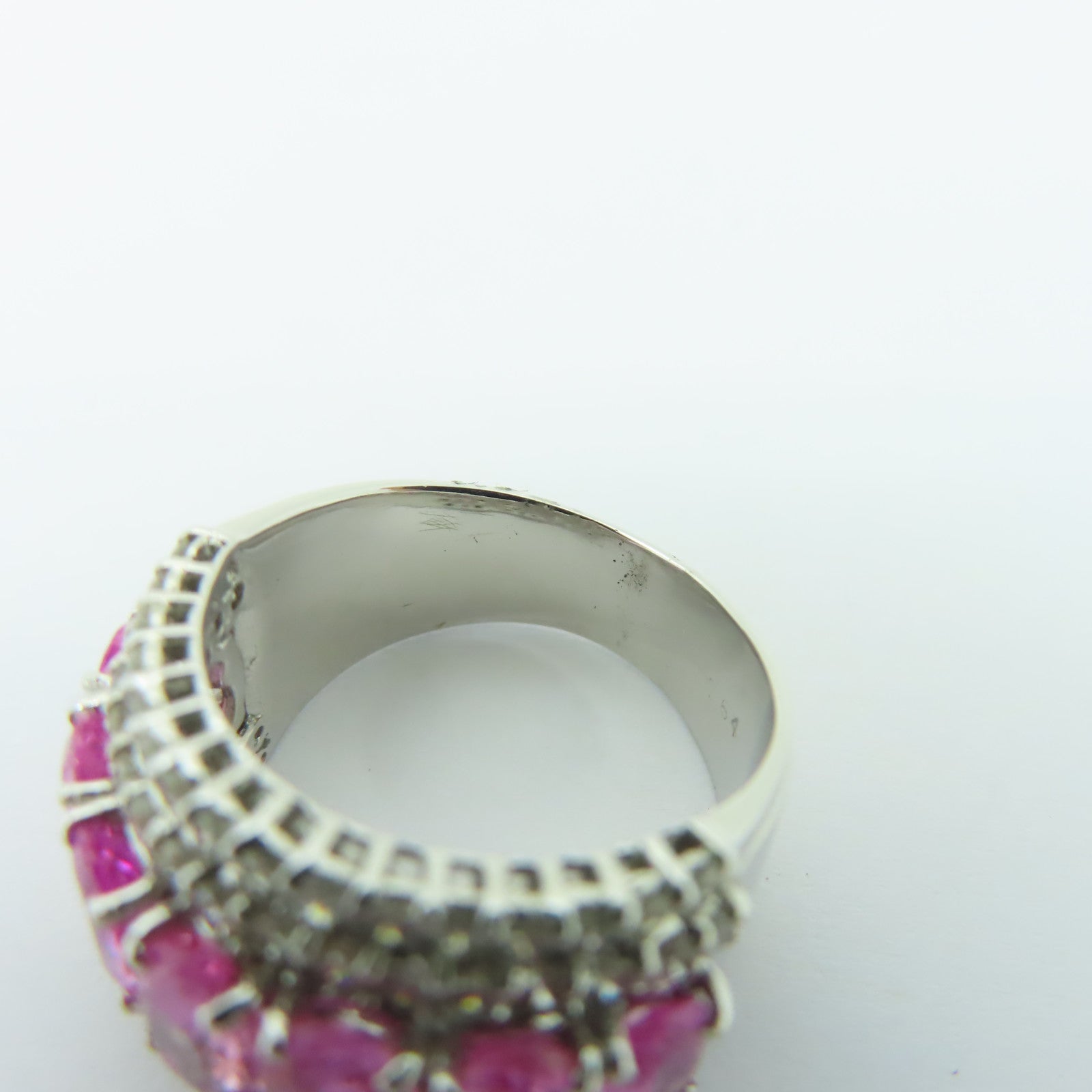 JEWELRY 【激減優惠】18K白金Pink Sapphire Ring 3.64ct粉紅藍寶石/1.05ct鑽石戒指US#6.5