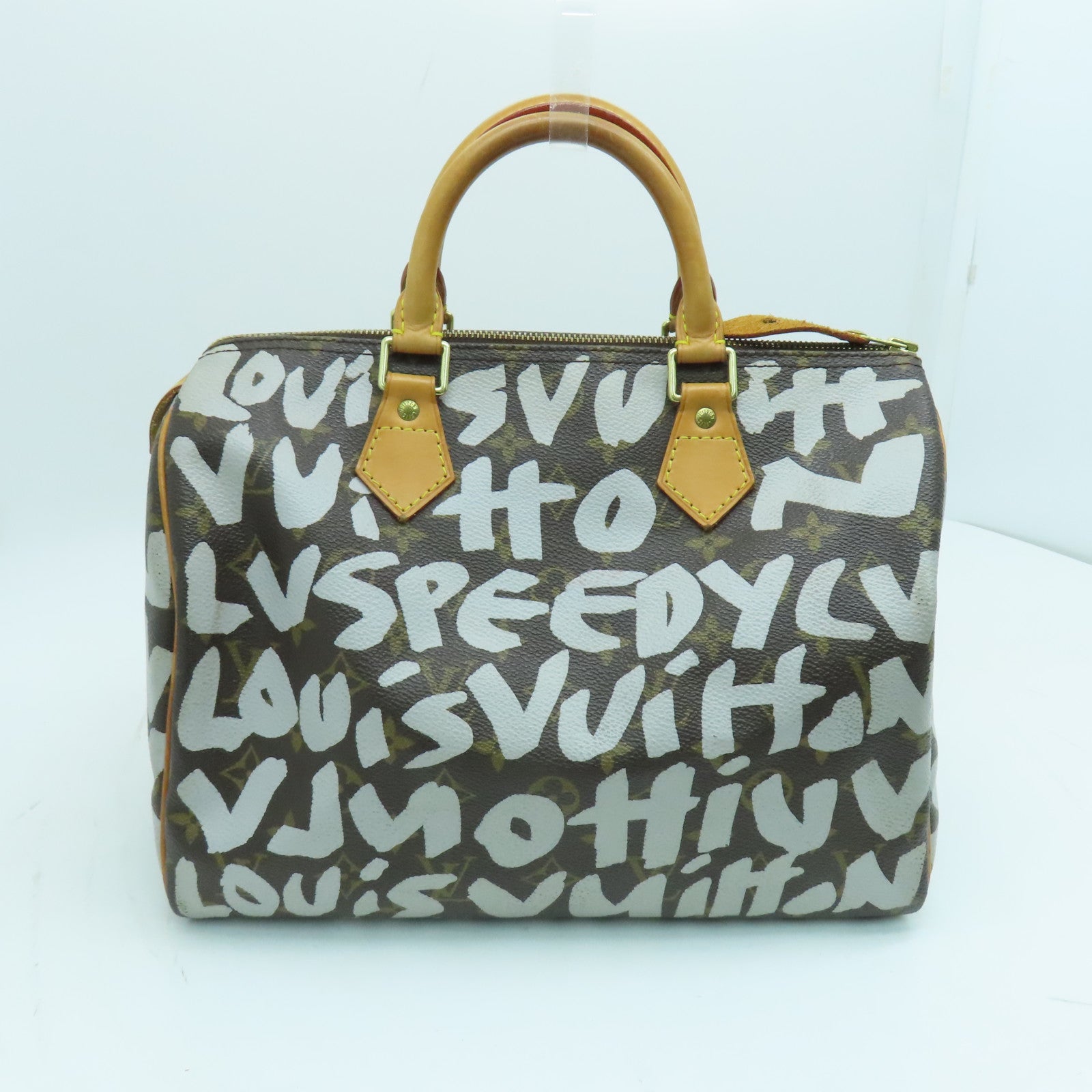 LOUIS VUITTON Monogram Graffiti Speedy 30 Gold Button Handle Brown/Whi –  Brand Off Hong Kong Online Store