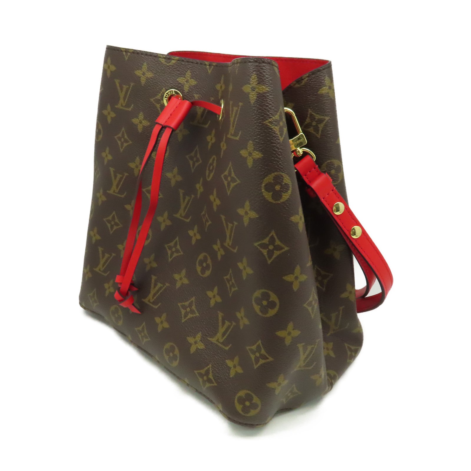 LOUIS VUITTON Monogram Neo Noe MM Shoulder Bag肩背袋啡色/紅色