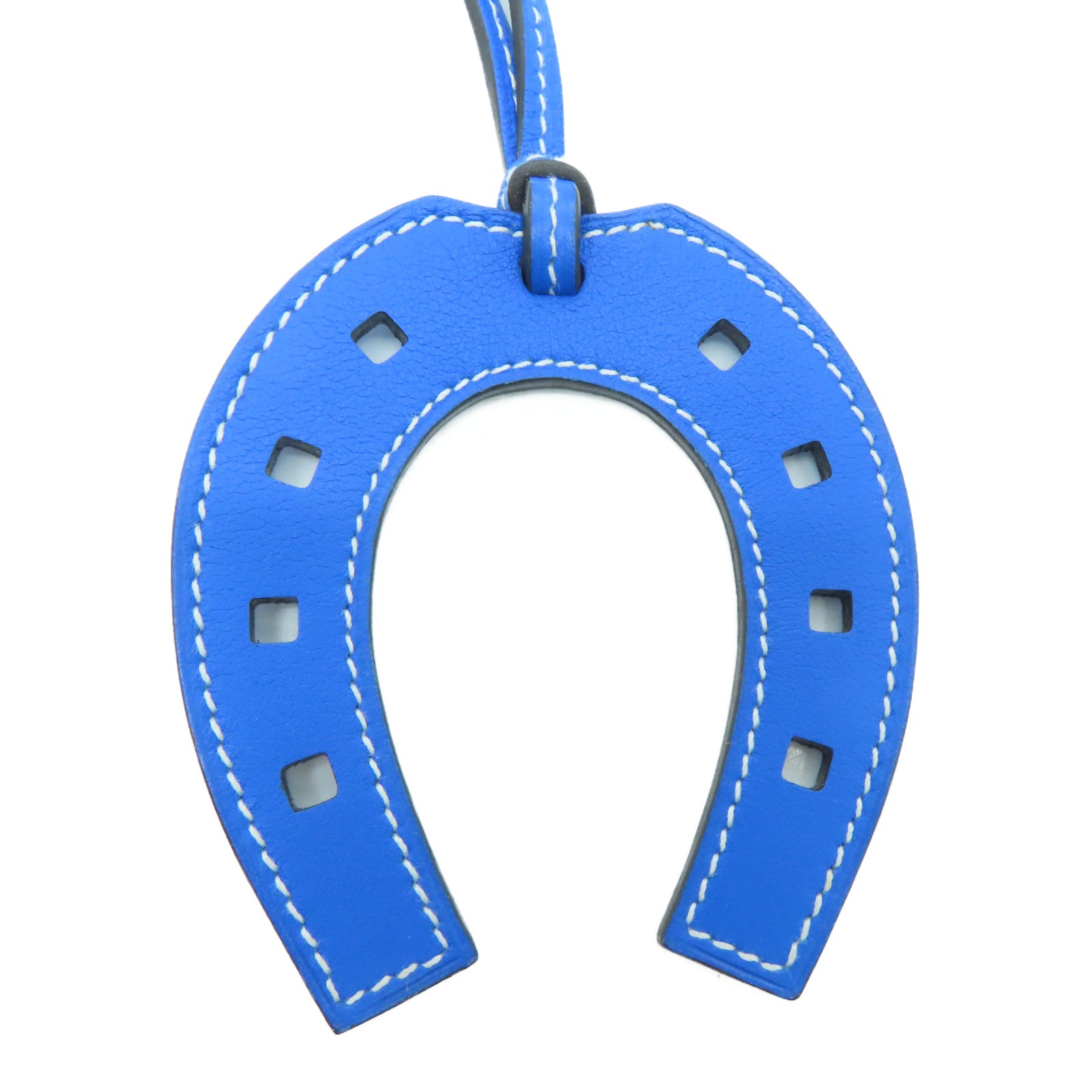 HERMES Swift皮革Paddle Selle Charm掛飾藍色