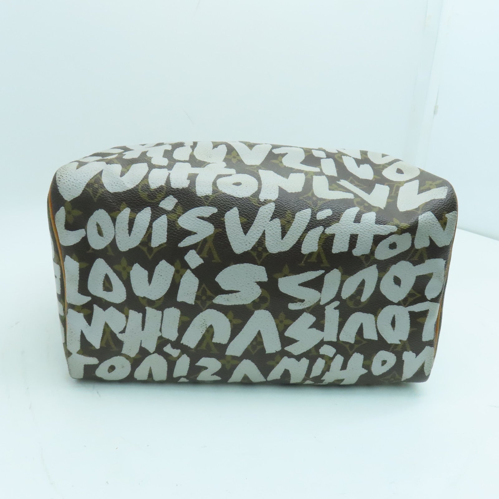 LOUIS VUITTON Monogram Graffiti Speedy 30金扣手挽袋啡色/白色