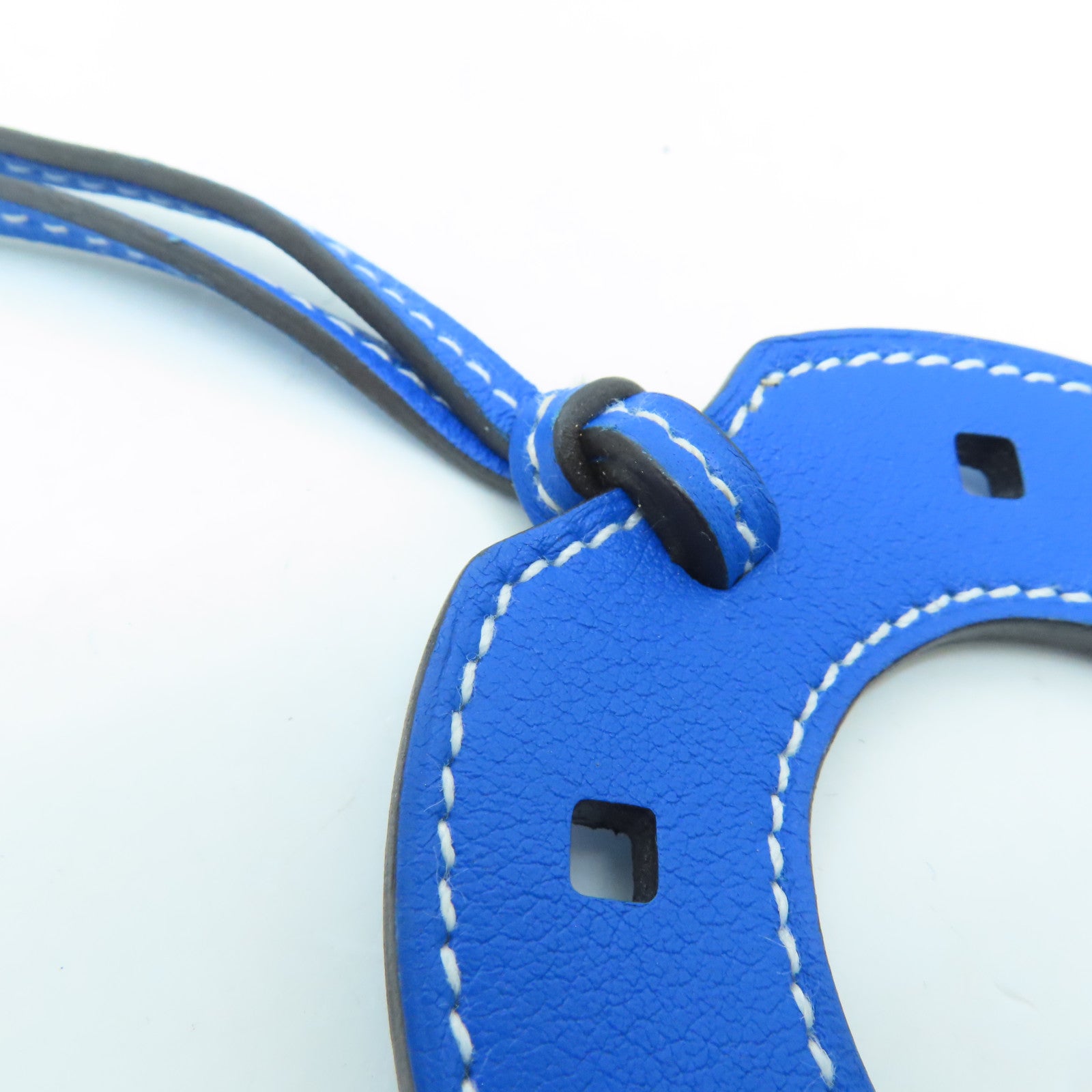 HERMES Swift皮革Paddle Selle Charm掛飾藍色