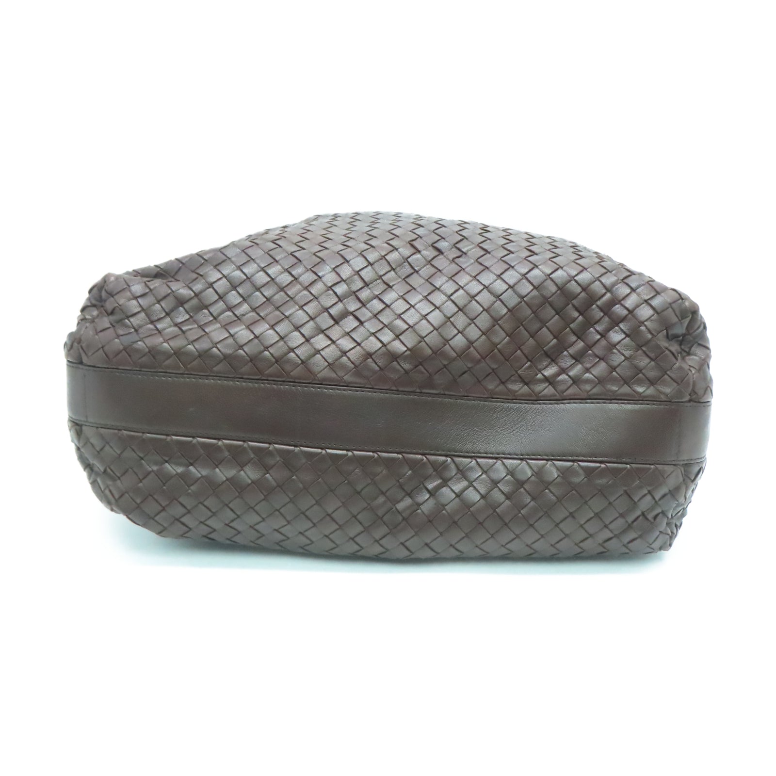 BOTTEGA VENETA 牛皮皮革Shoulder Bag金扣手挽肩背兩用袋棕色