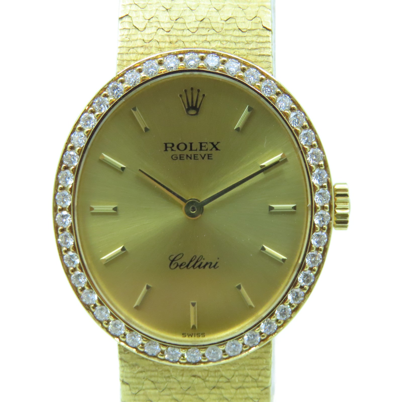 ROLEX Cellini Dia18K黃金石英機芯金色