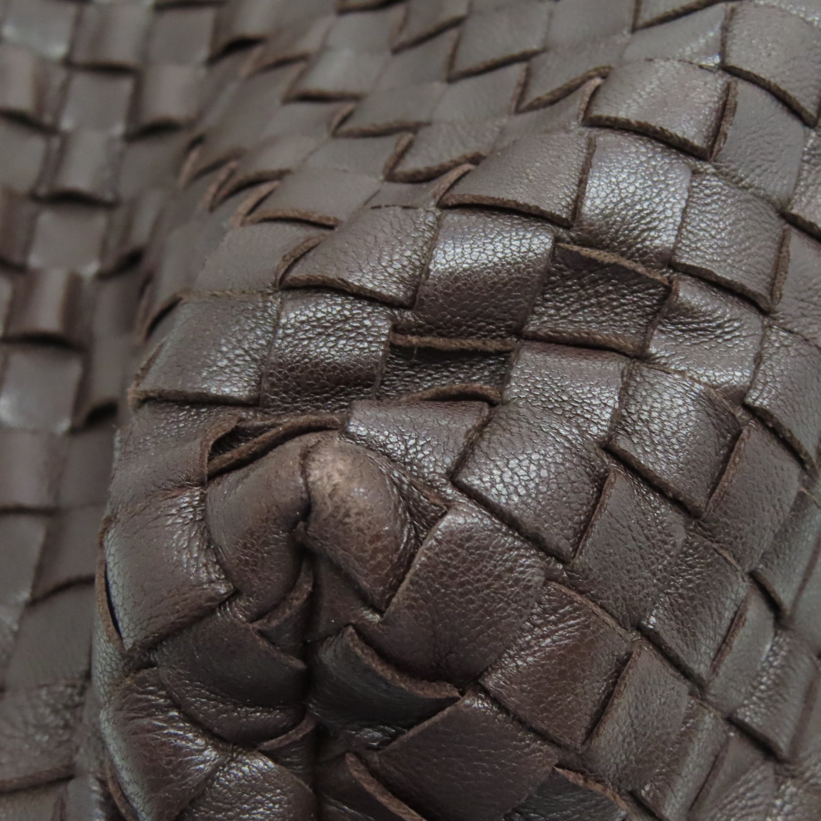 BOTTEGA VENETA 牛皮皮革Shoulder Bag金扣手挽肩背兩用袋棕色