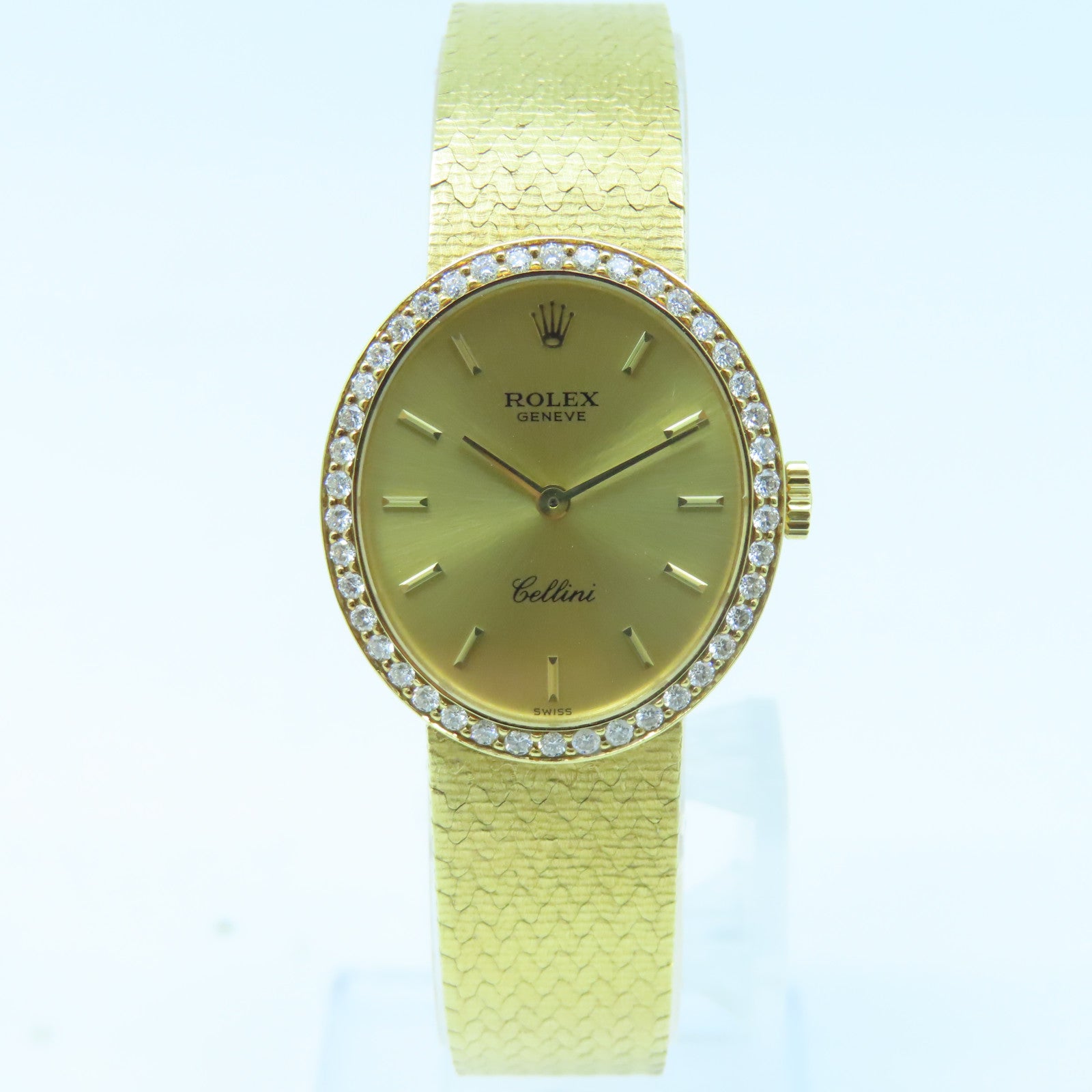 ROLEX Cellini Dia18K黃金石英機芯金色