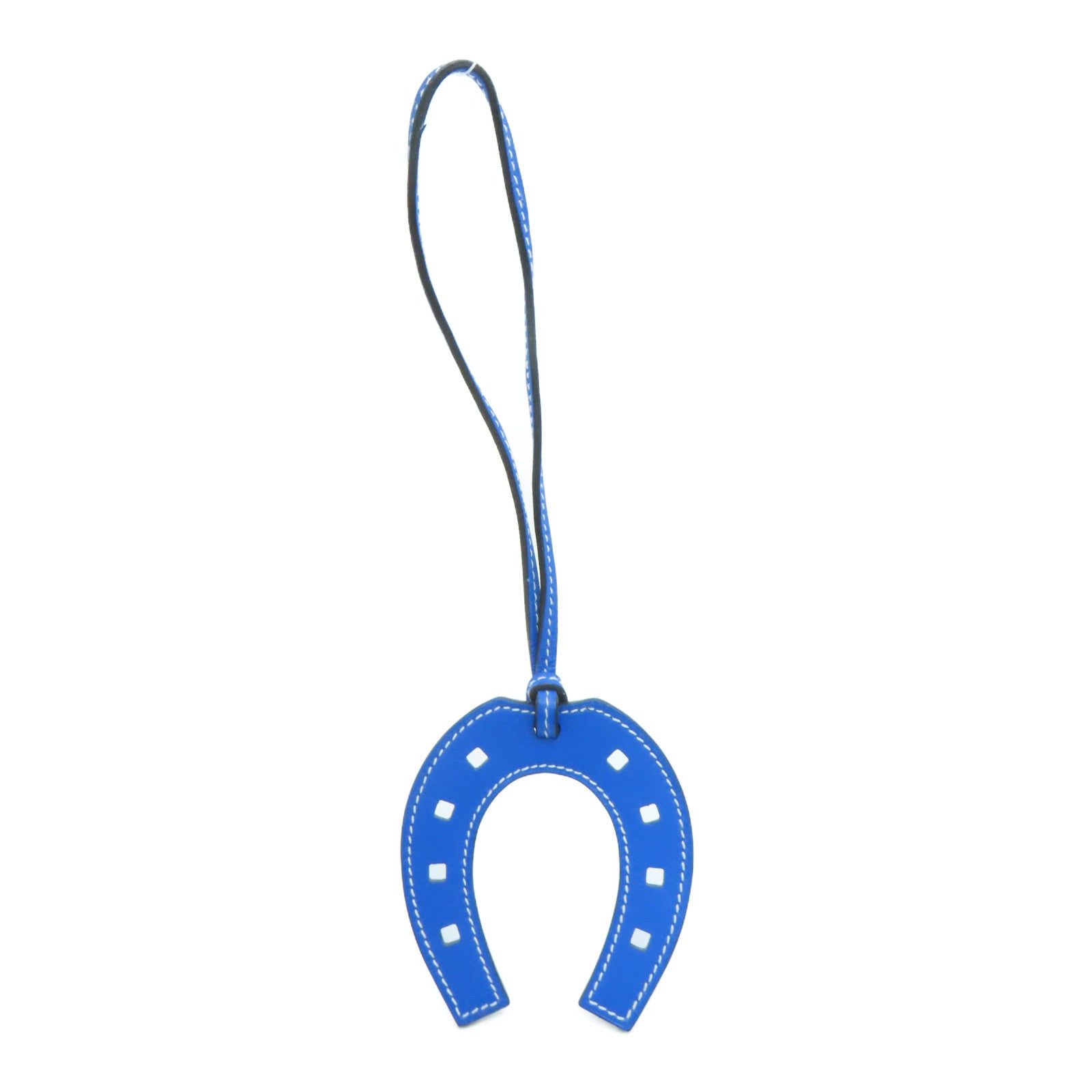 HERMES Swift皮革Paddle Selle Charm掛飾藍色
