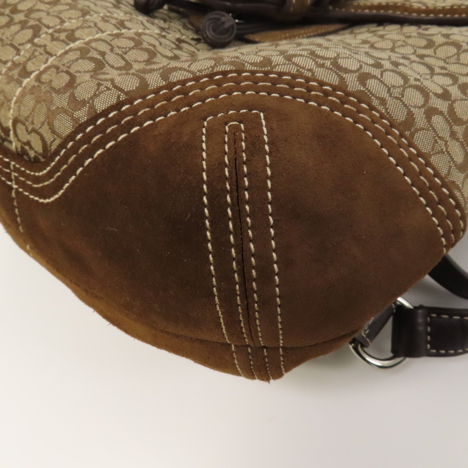 COACH 帆布Backpack銀扣背包啡色