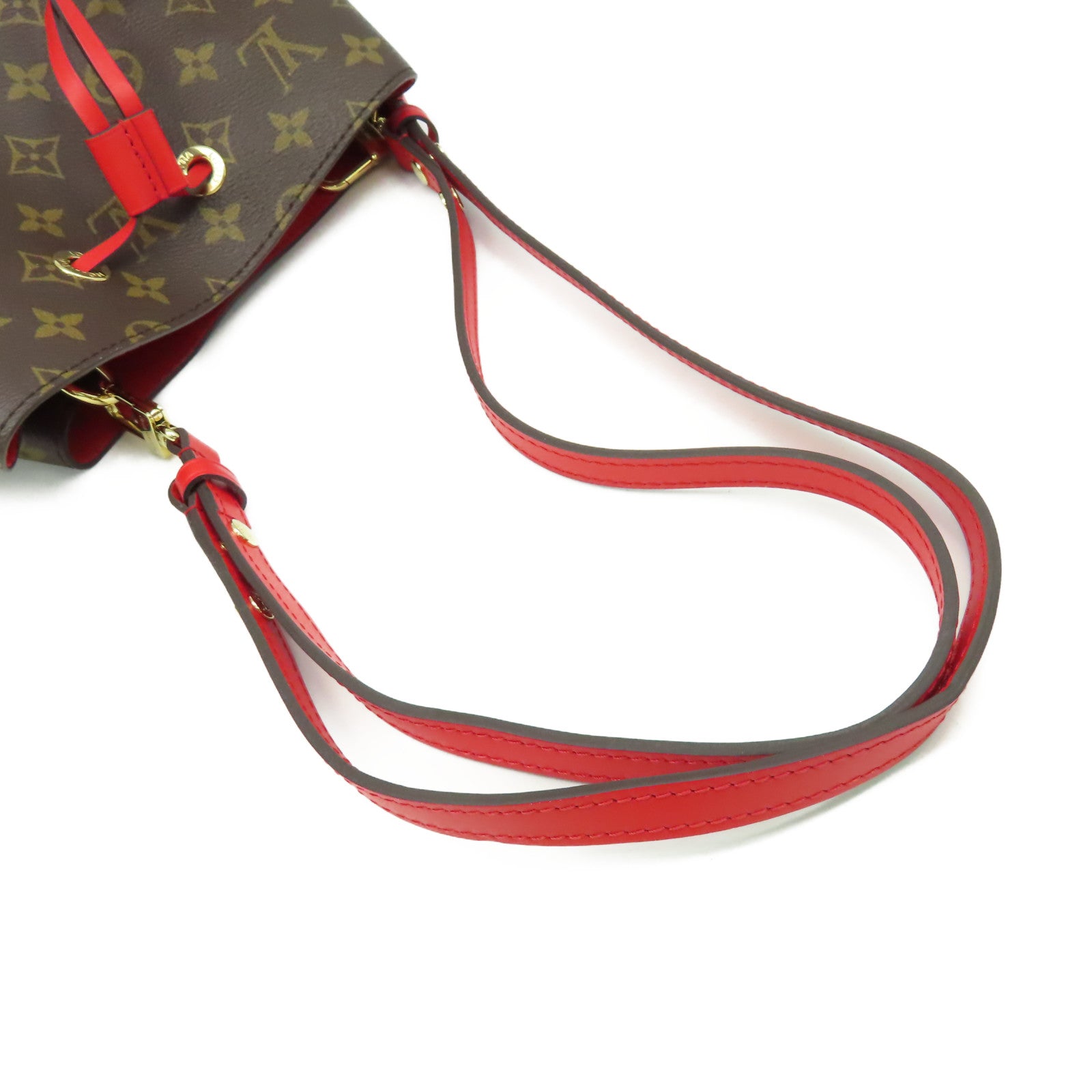 LOUIS VUITTON Monogram Neo Noe MM Shoulder Bag肩背袋啡色/紅色