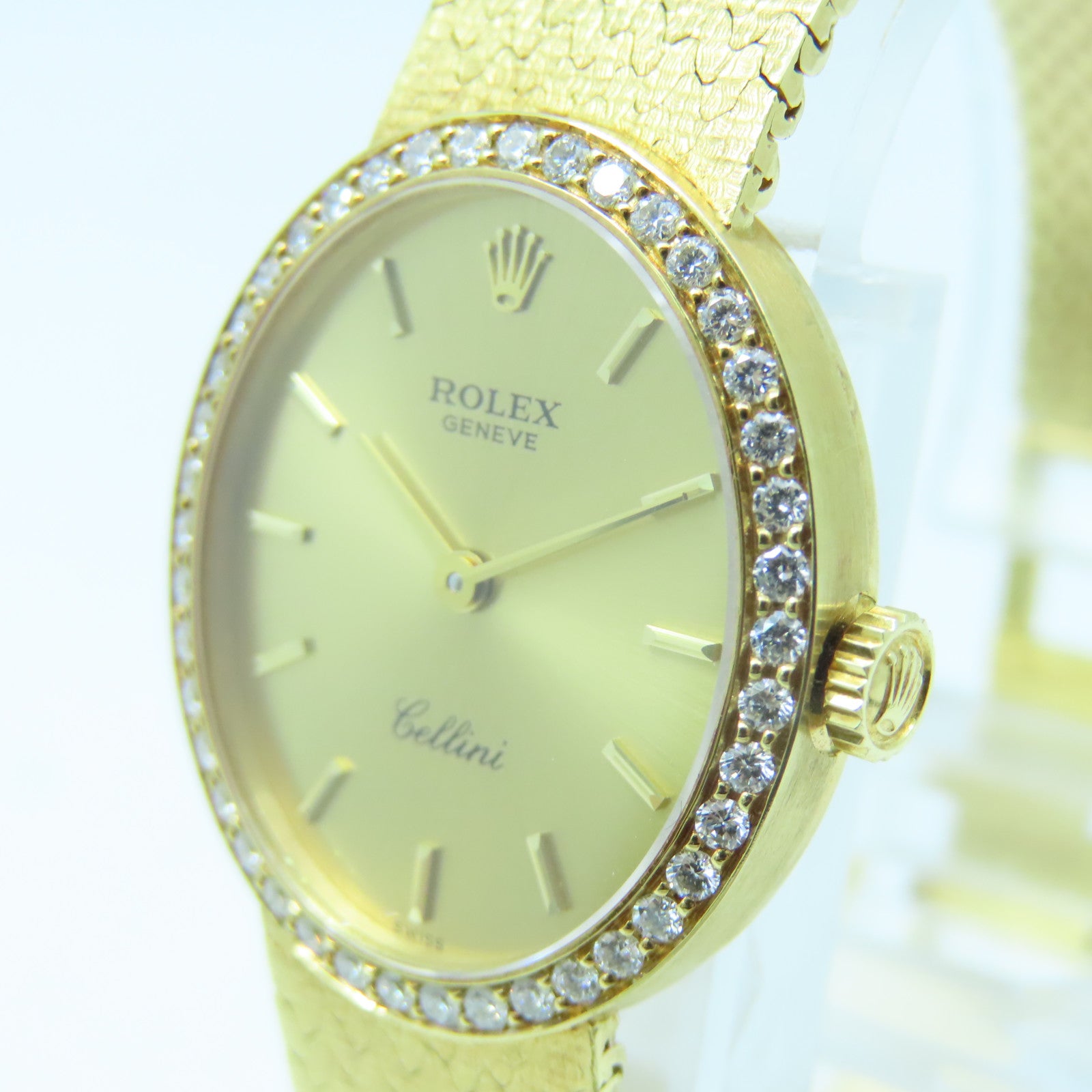 ROLEX Cellini Dia18K黃金石英機芯金色
