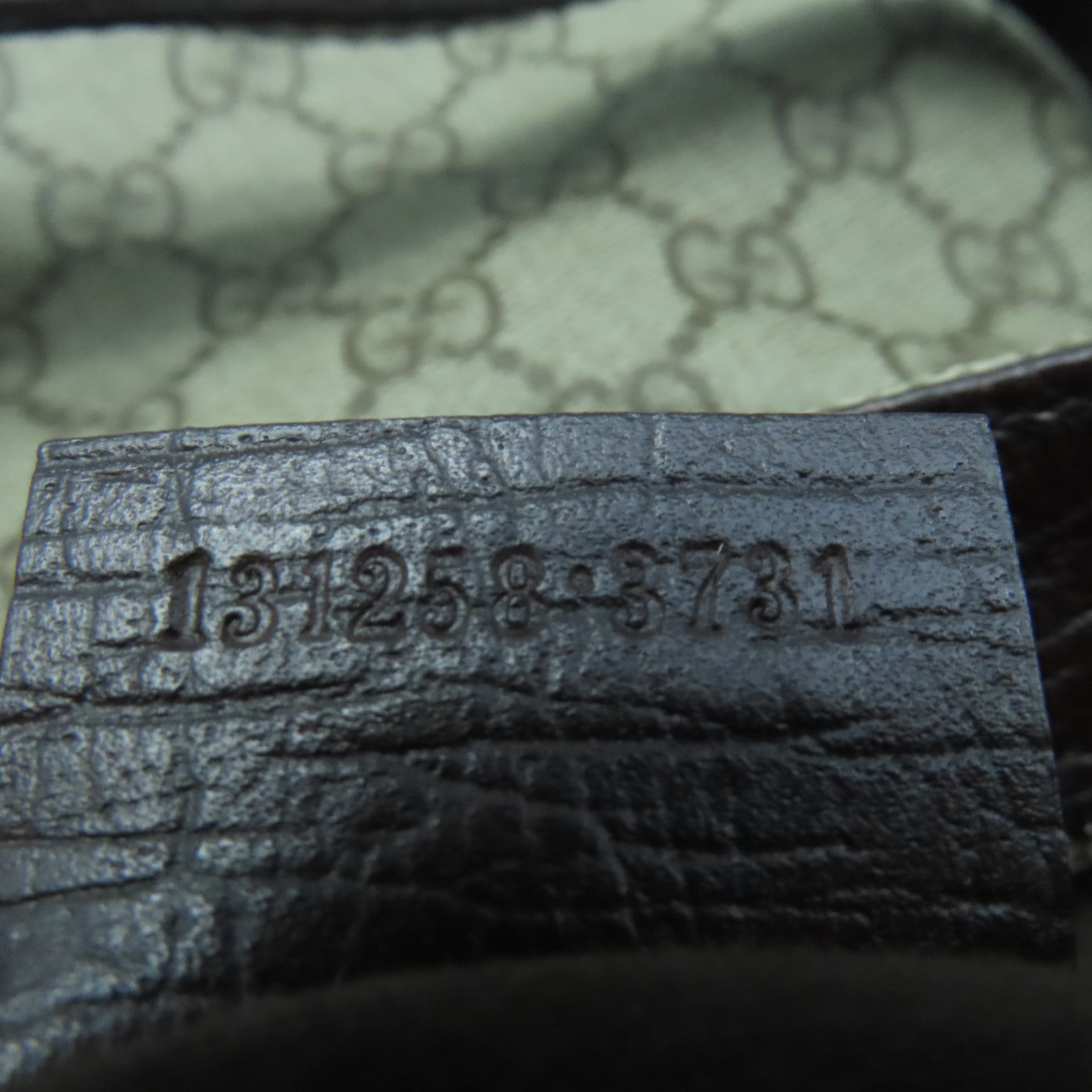 GUCCI coated canvas Hand Bag silver buckle handle bag brown