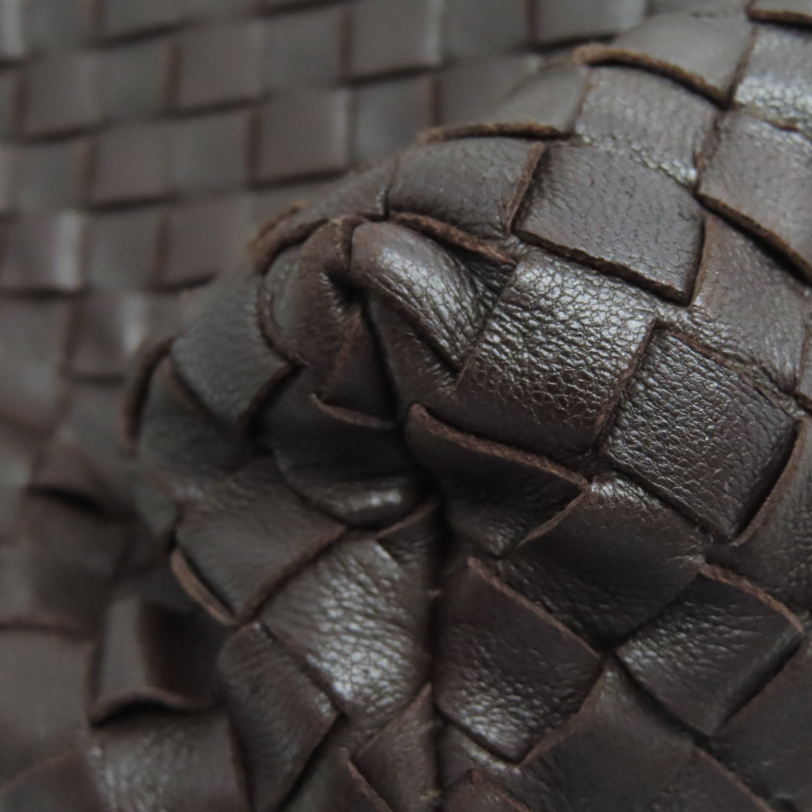 BOTTEGA VENETA 牛皮皮革Shoulder Bag金扣手挽肩背兩用袋棕色