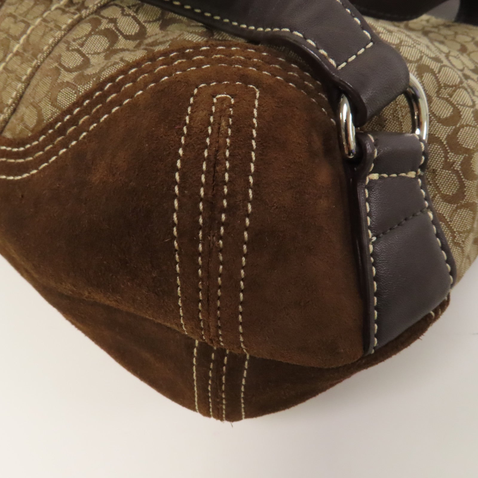 COACH 帆布Backpack銀扣背包啡色