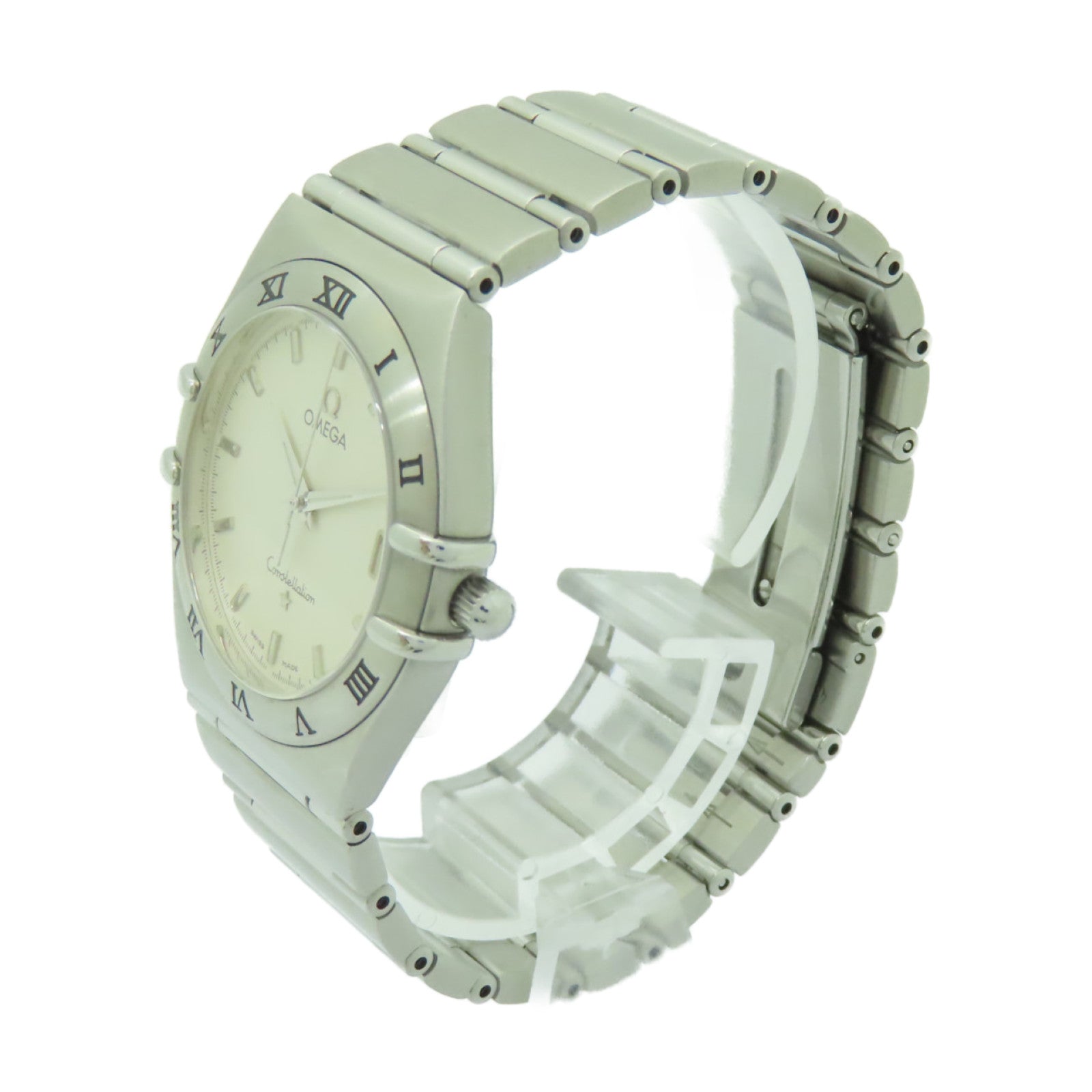 OMEGA Constellation不鏽鋼手錶石英機芯白色