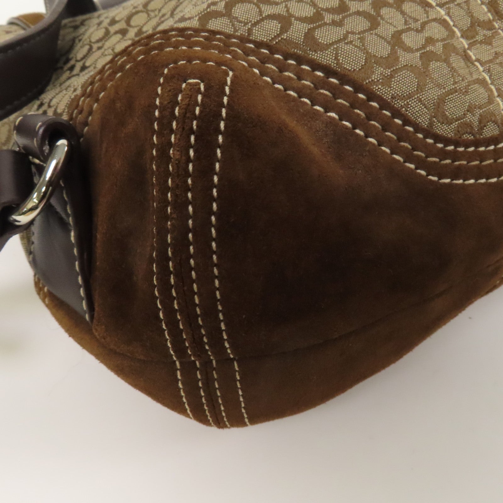 COACH 帆布Backpack銀扣背包啡色