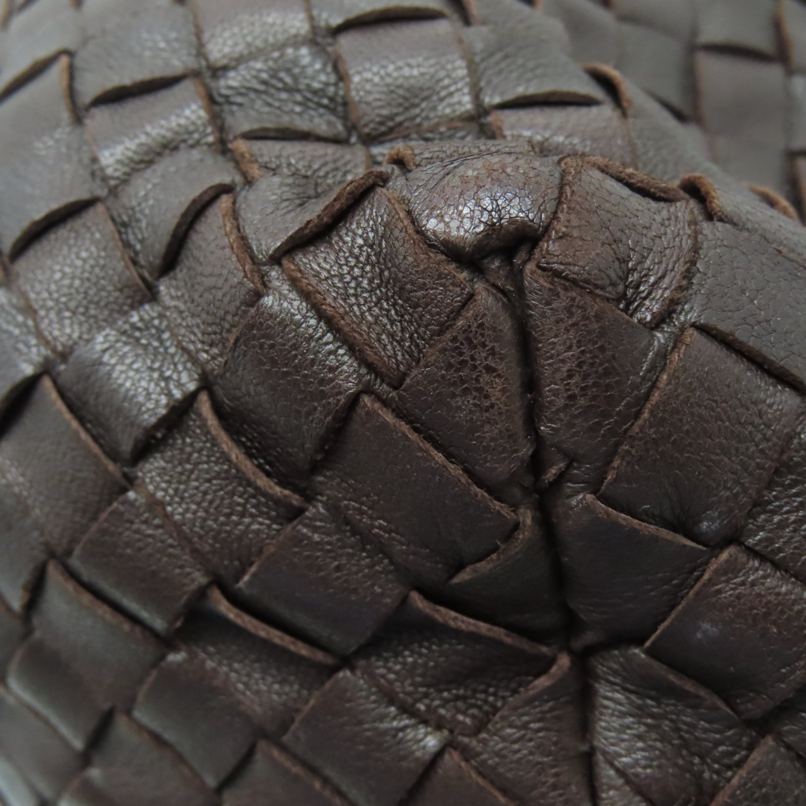 BOTTEGA VENETA 牛皮皮革Shoulder Bag金扣手挽肩背兩用袋棕色
