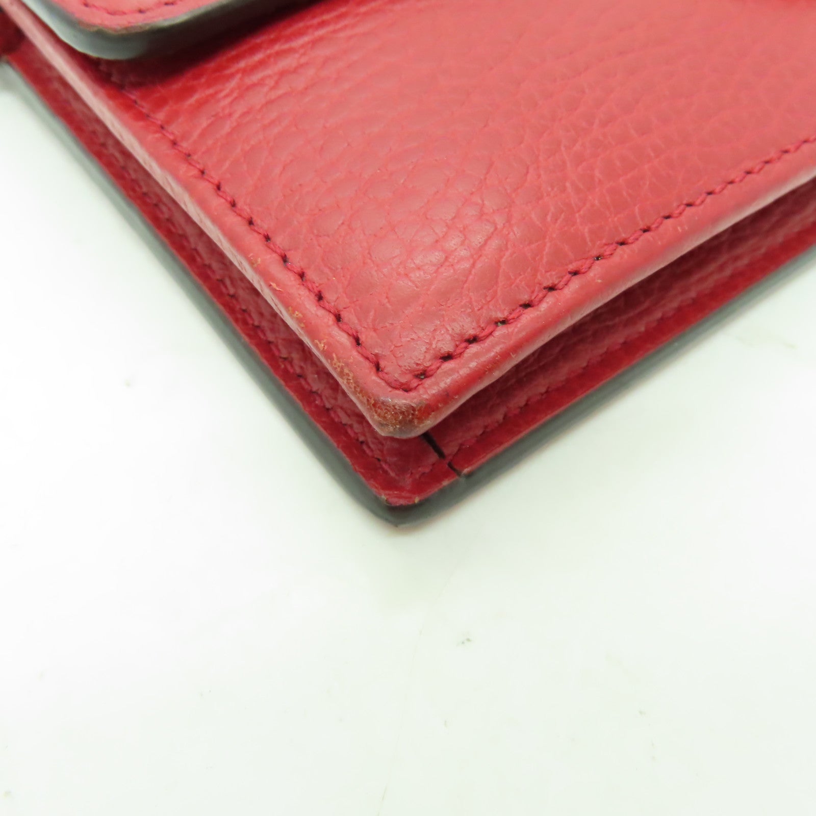GUCCI 牛皮皮革Chain Bag金扣鏈帶肩背袋紅色