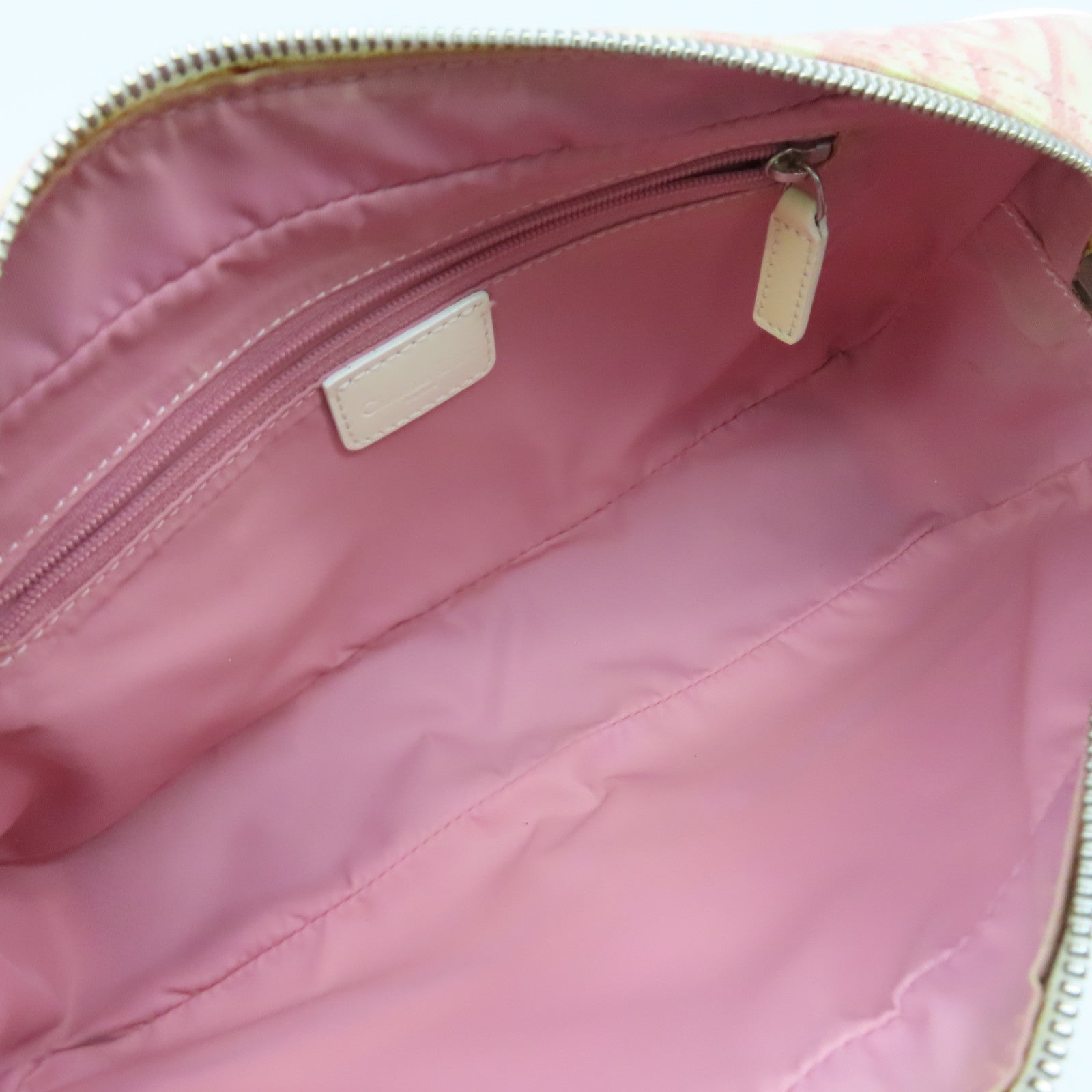 Dior 涂层皮革Shoulder Bag银扣肩背袋粉红色白色