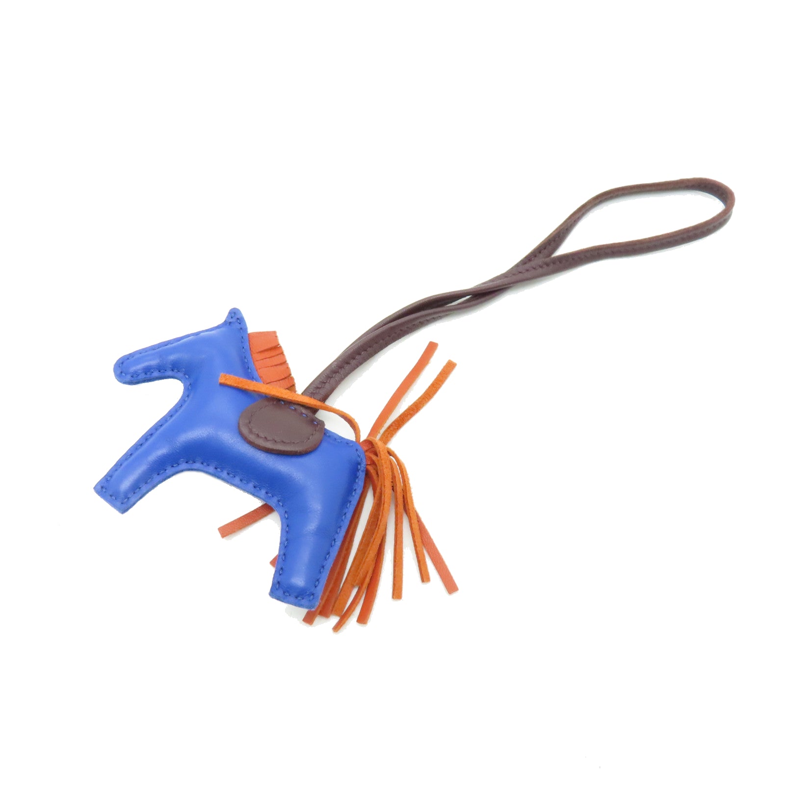 HERMES Veau Swift Leather Rodeo PM Charm Blue