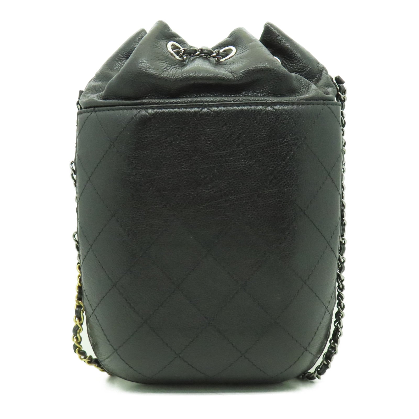 CHANEL 【激減優惠】菱格牛皮皮革Shoulder Bag金扣鏈帶肩背袋黑色