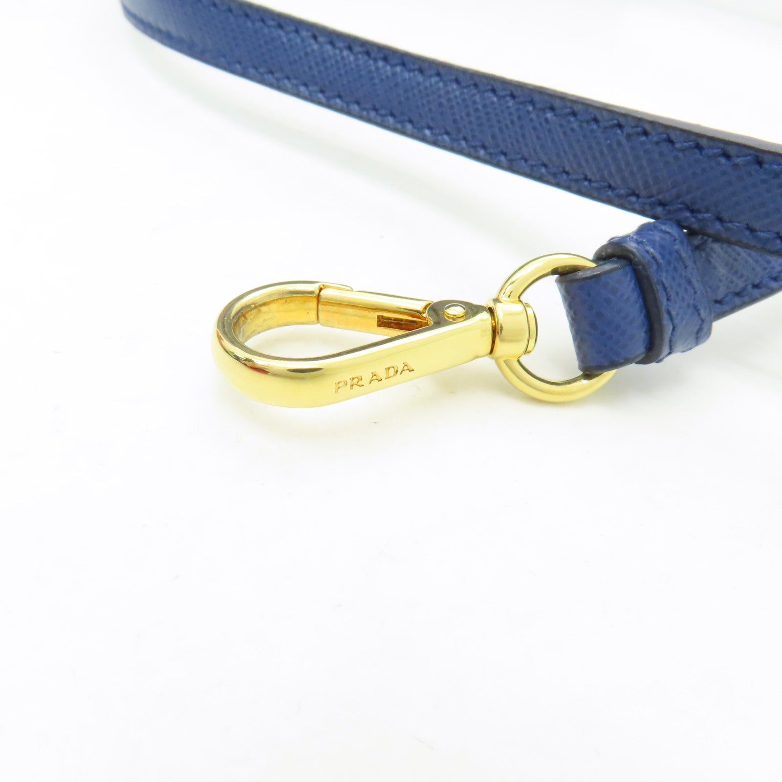 PRADA 牛皮皮革2 Way Shoulder Bag金扣手挽肩背兩用袋藍色
