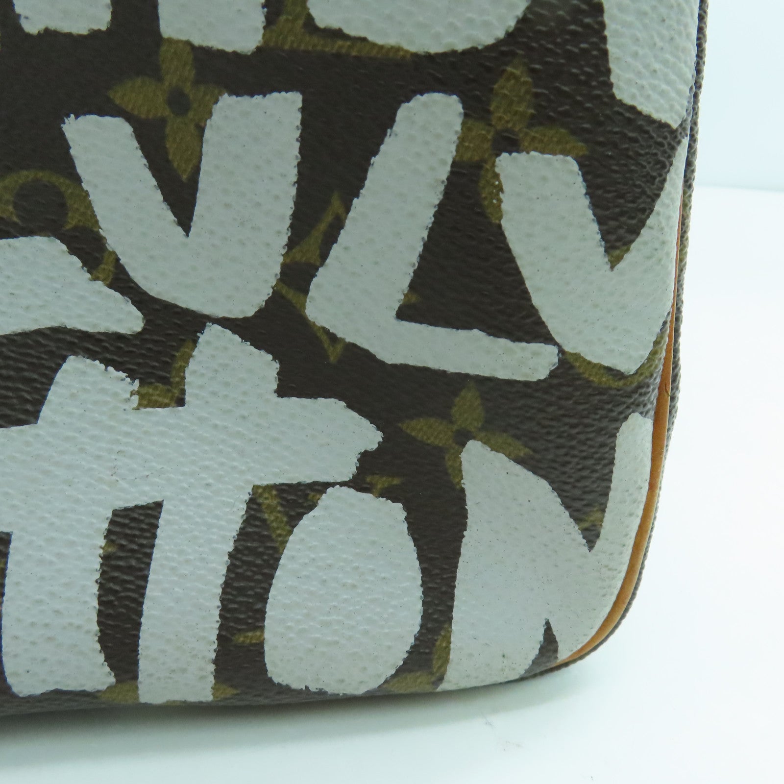LOUIS VUITTON Monogram Graffiti Speedy 30金扣手挽袋啡色/白色