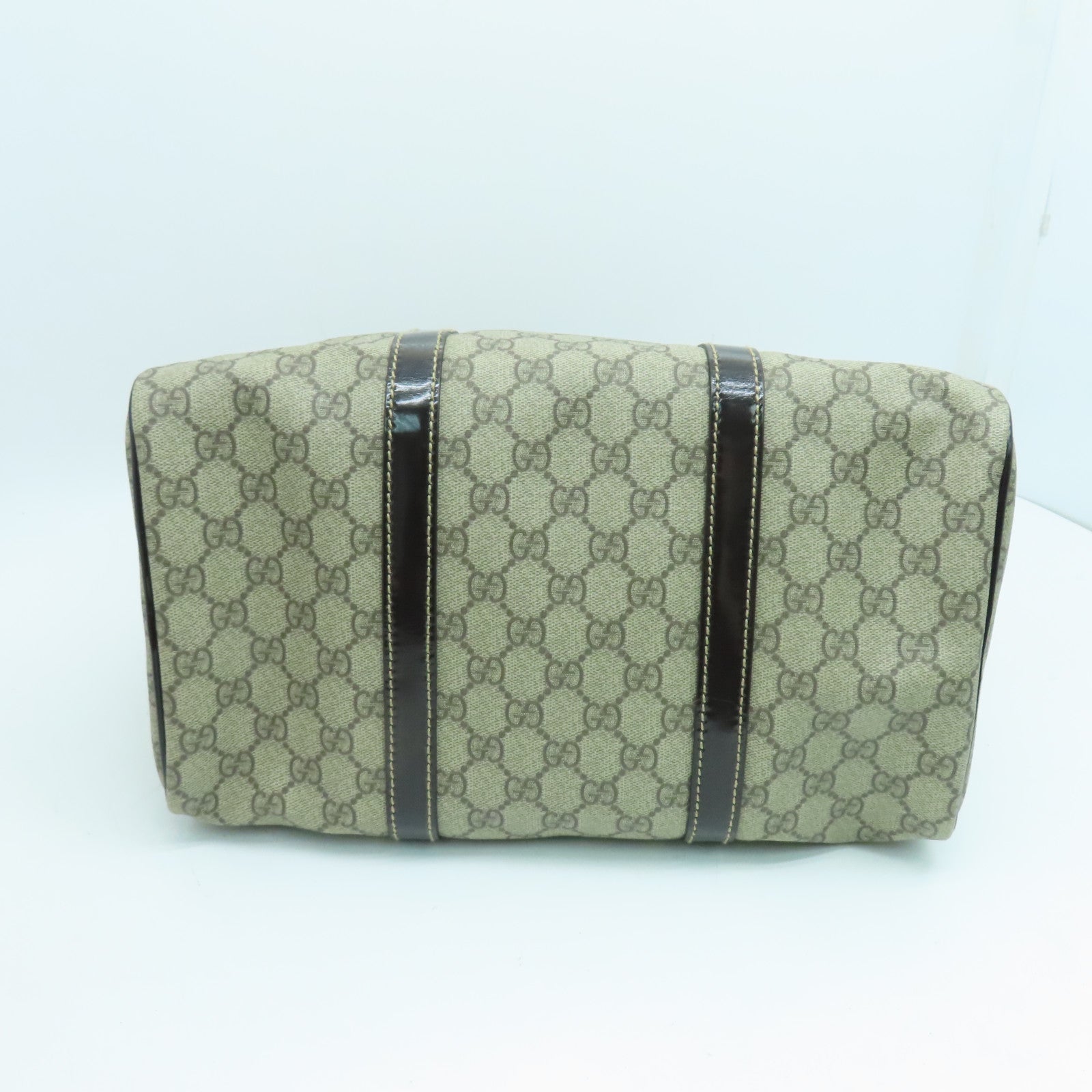 GUCCI 涂层帆布Boston Bag波士顿包金扣啡色