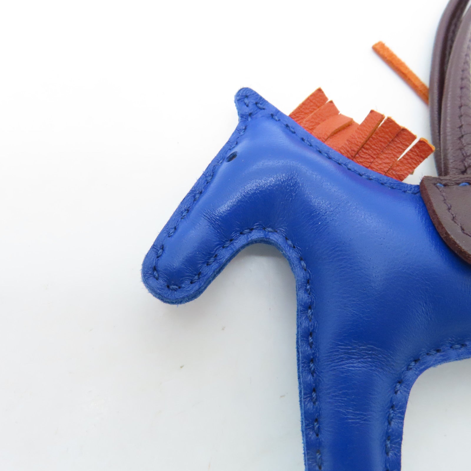 HERMES Veau Swift Leather Rodeo PM Charm Blue