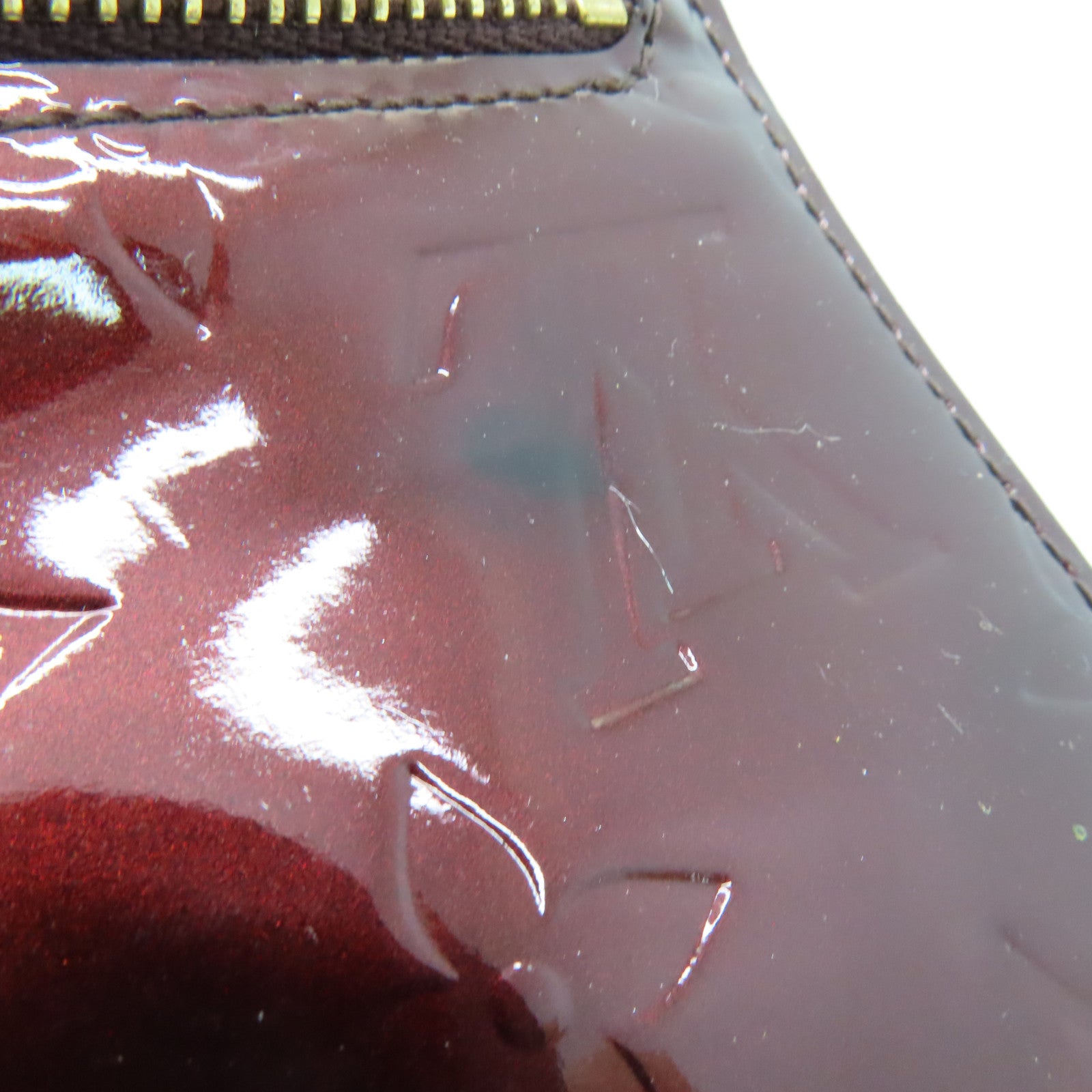 LOUIS VUITTON Monogram Vernis Koala金扣钱包酒红色
