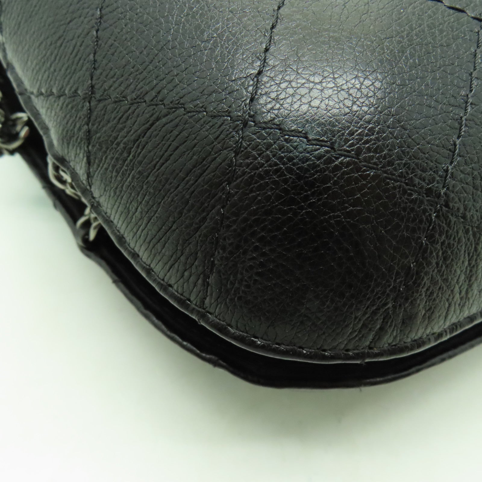 CHANEL 【激減優惠】菱格牛皮皮革Shoulder Bag金扣鏈帶肩背袋黑色