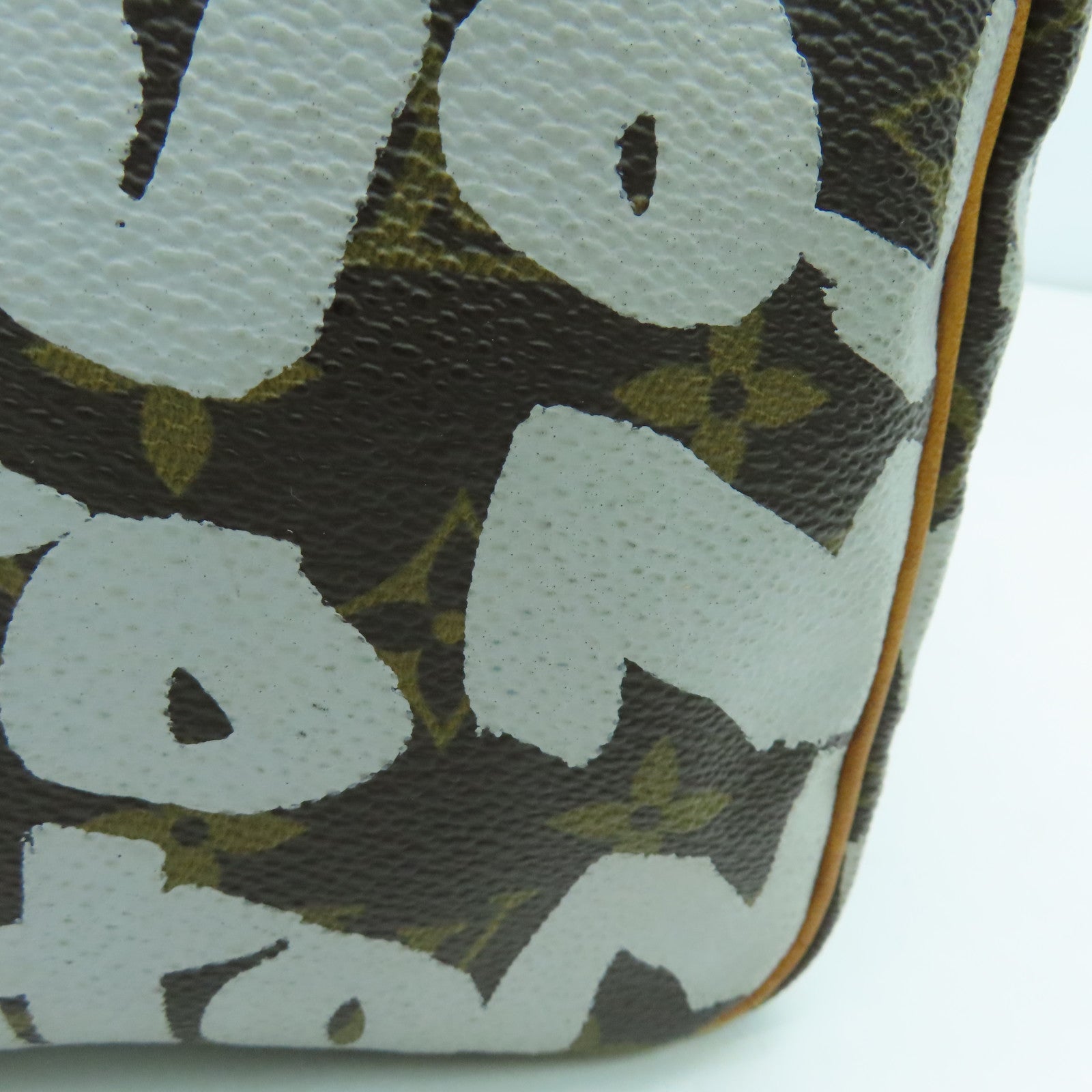 LOUIS VUITTON Monogram Graffiti Speedy 30金扣手挽袋啡色/白色