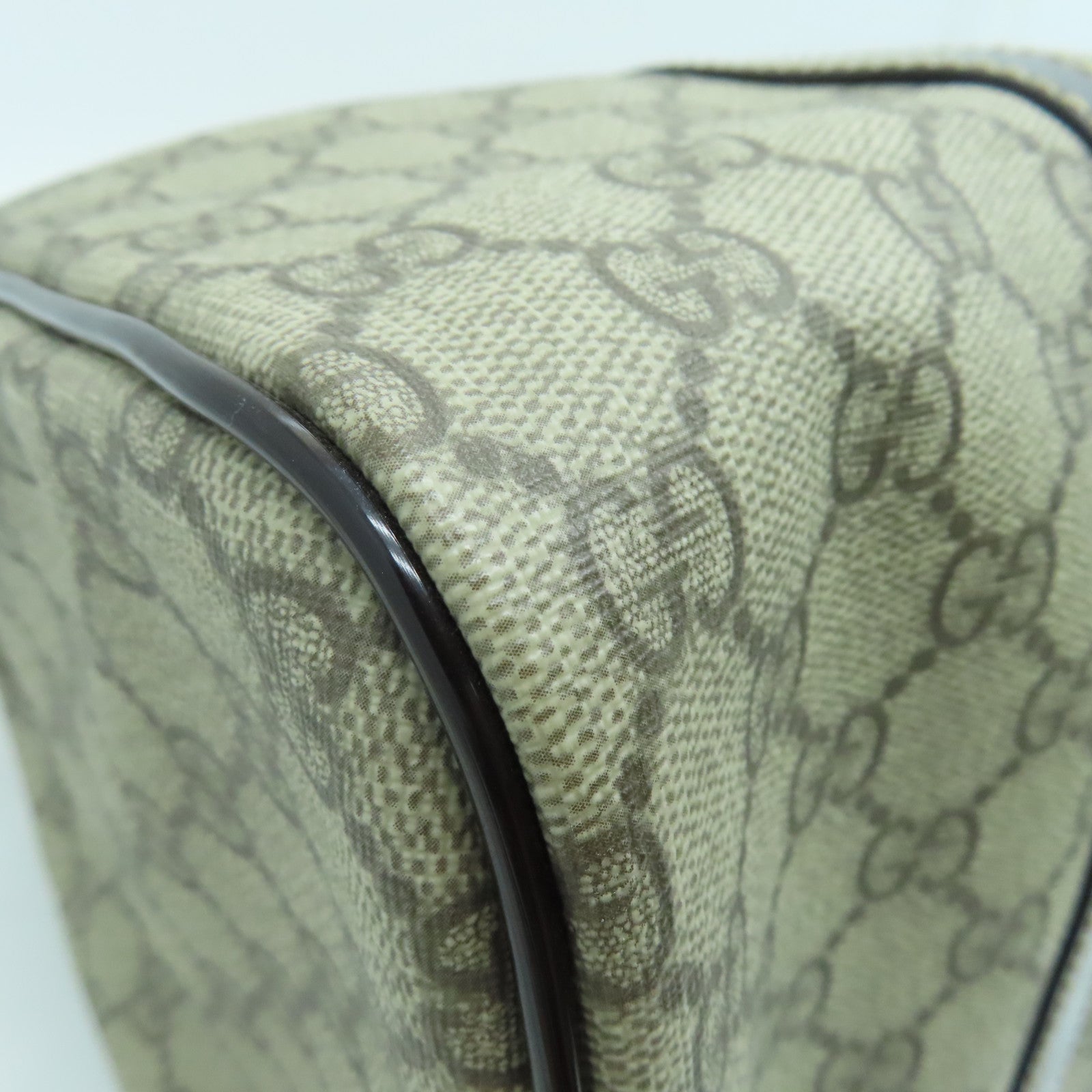 GUCCI 涂层帆布Boston Bag波士顿包金扣啡色