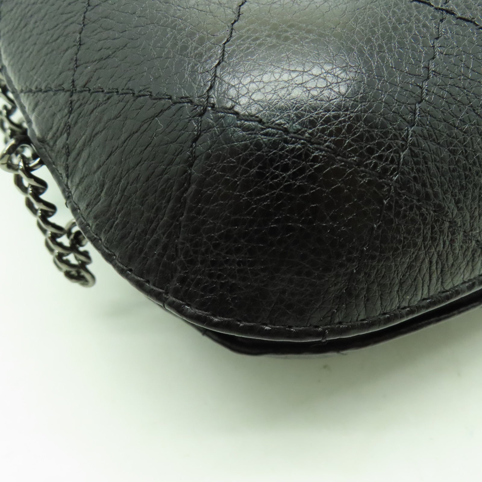 CHANEL 【激減優惠】菱格牛皮皮革Shoulder Bag金扣鏈帶肩背袋黑色