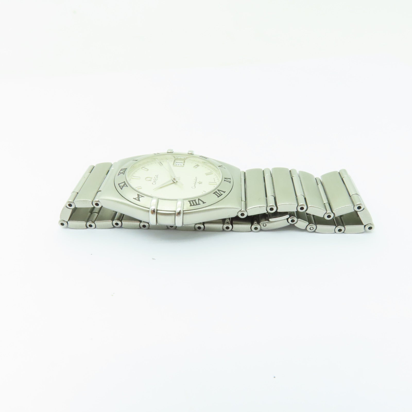 OMEGA Constellation不鏽鋼手錶石英機芯白色