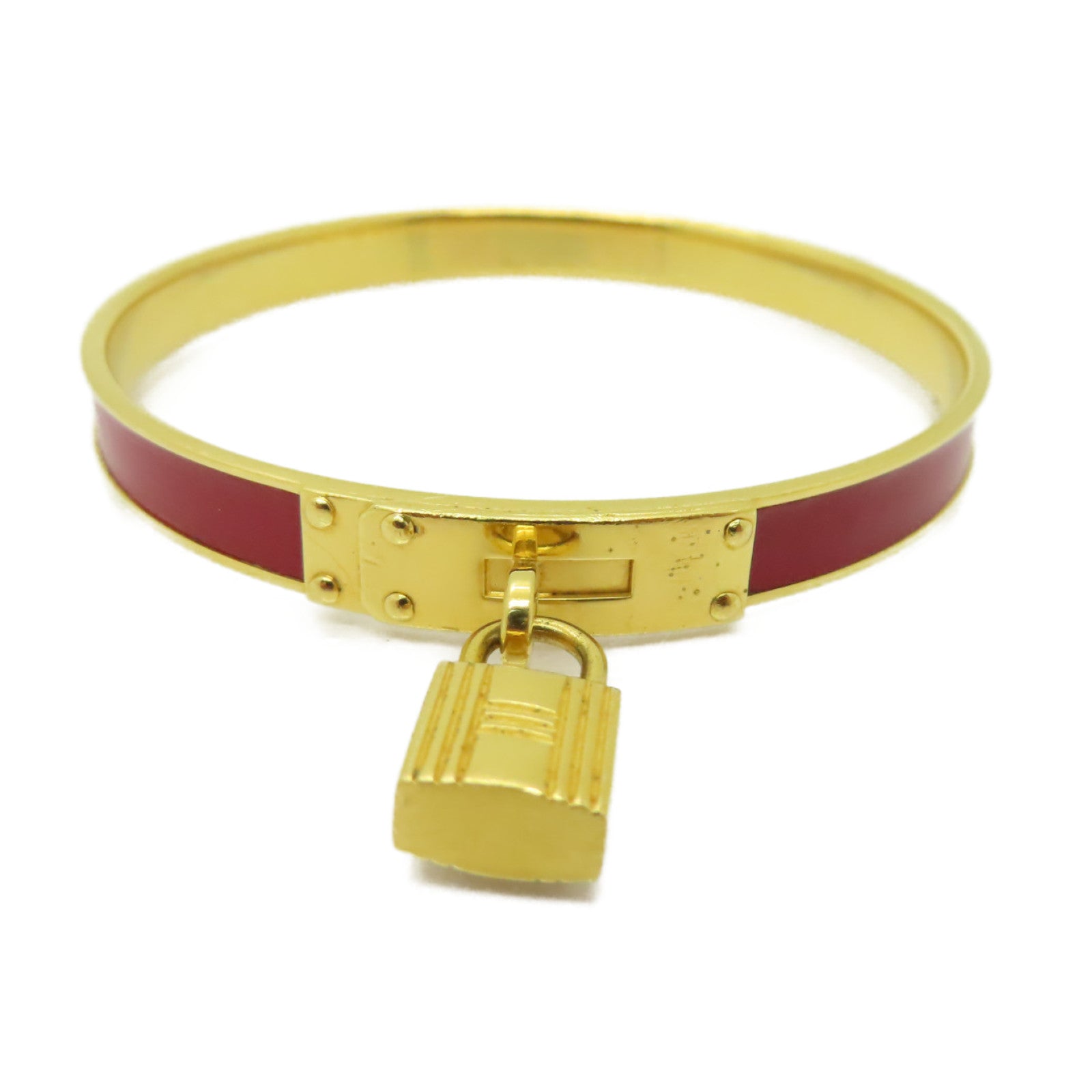 HERMES 金屬Vintage Bangle手鐲紅色/金色