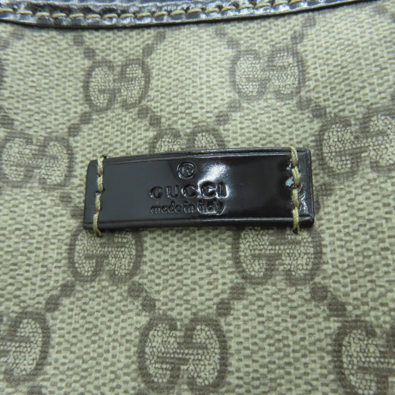 GUCCI 涂层帆布Boston Bag波士顿包金扣啡色