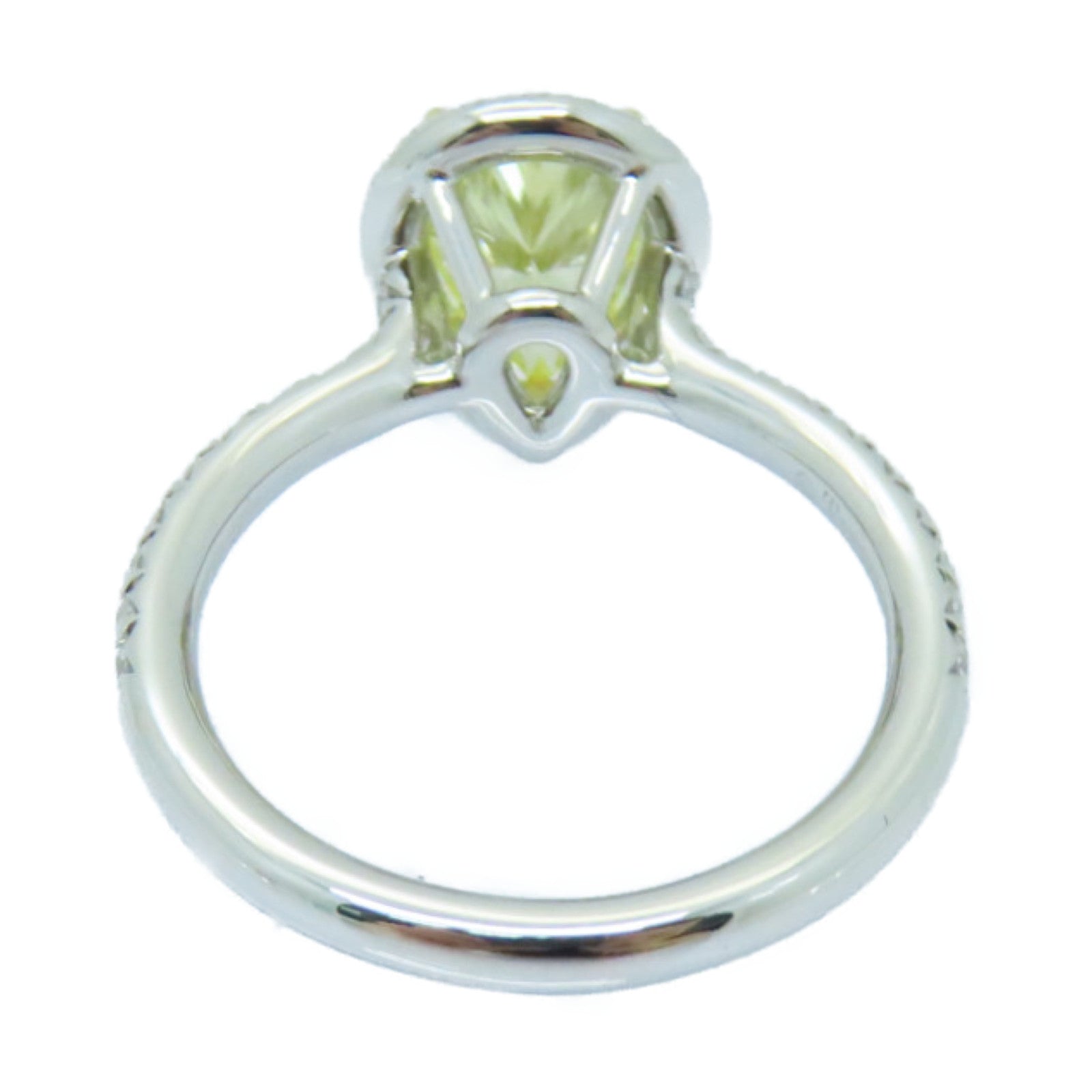 TIFFANY＆CO PT950鉑金/18K黃金Yellow Diamond Ring鑽石戒指US#6銀色/黃色