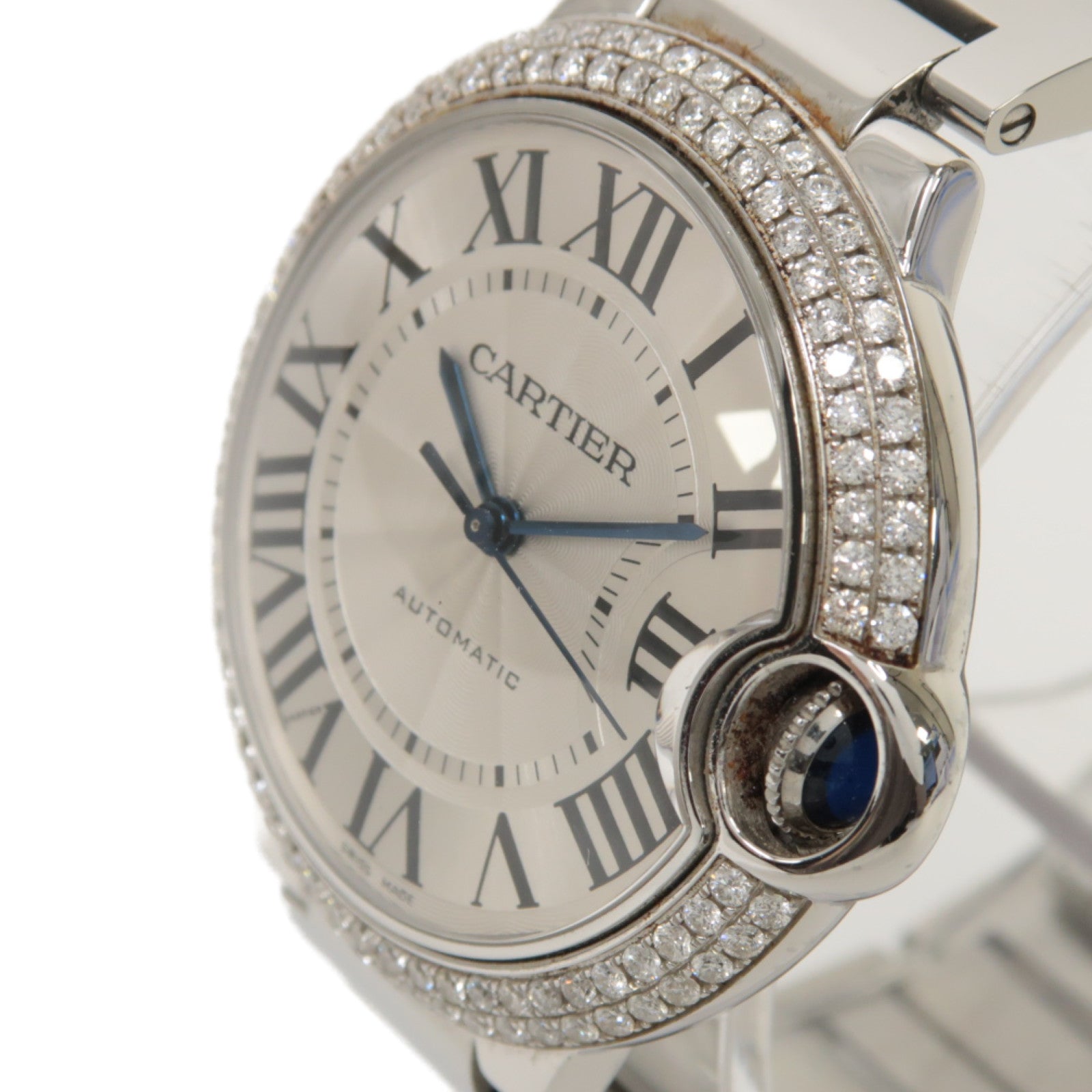 CARTIER Ballon Blue不鏽鋼自動機芯手錶白色