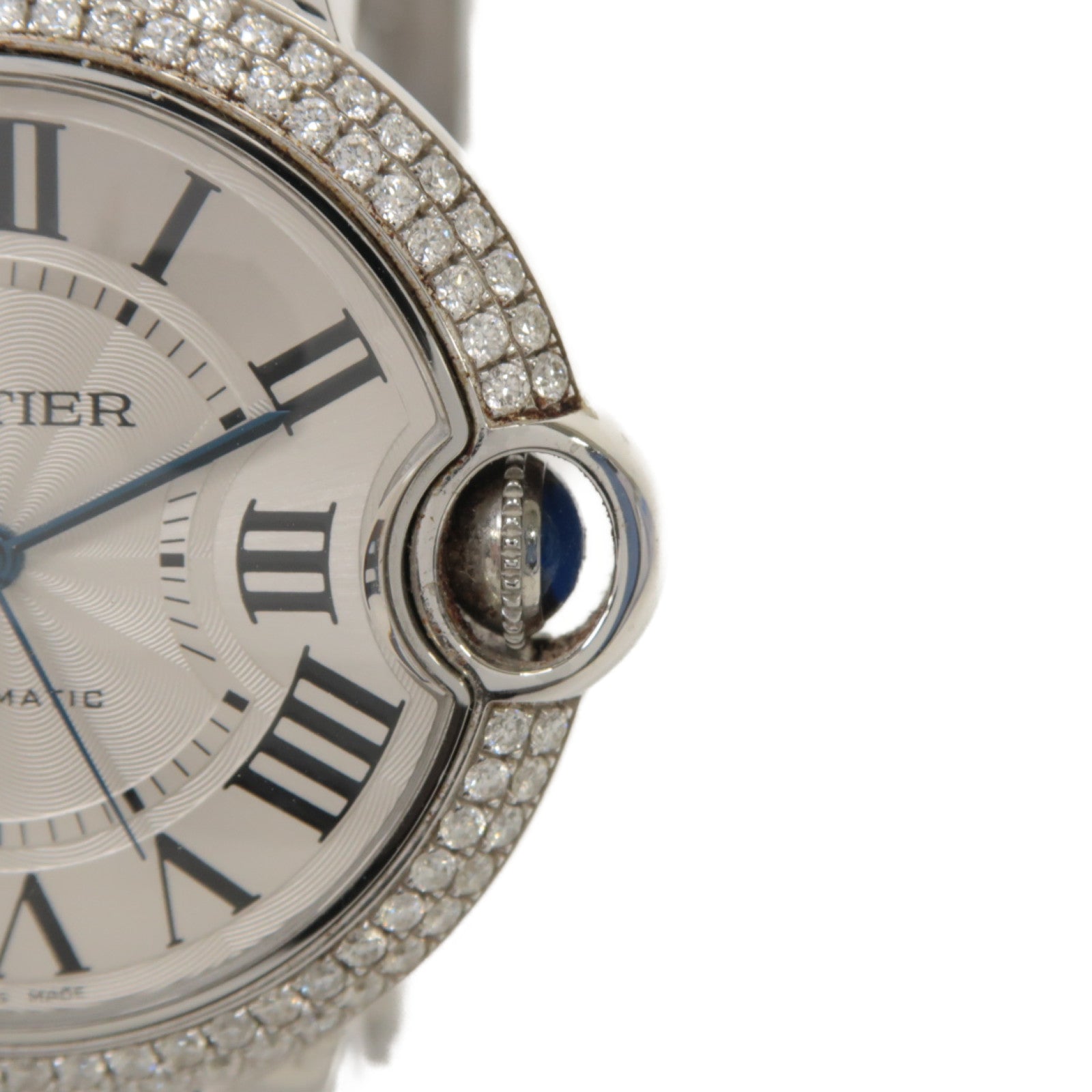 CARTIER Ballon Blue不鏽鋼自動機芯手錶白色