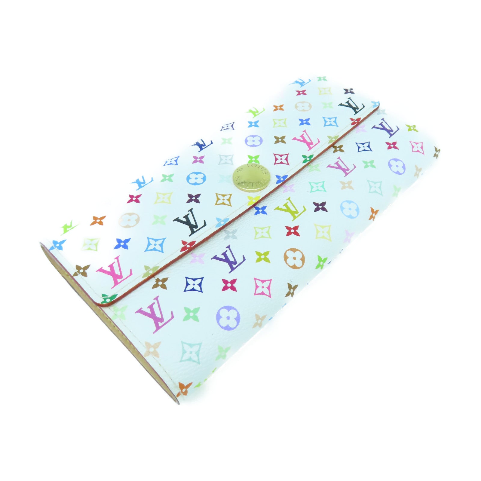 LOUIS VUITTON Monogram Multicolore Long Wallet金扣長錢包白色/彩色
