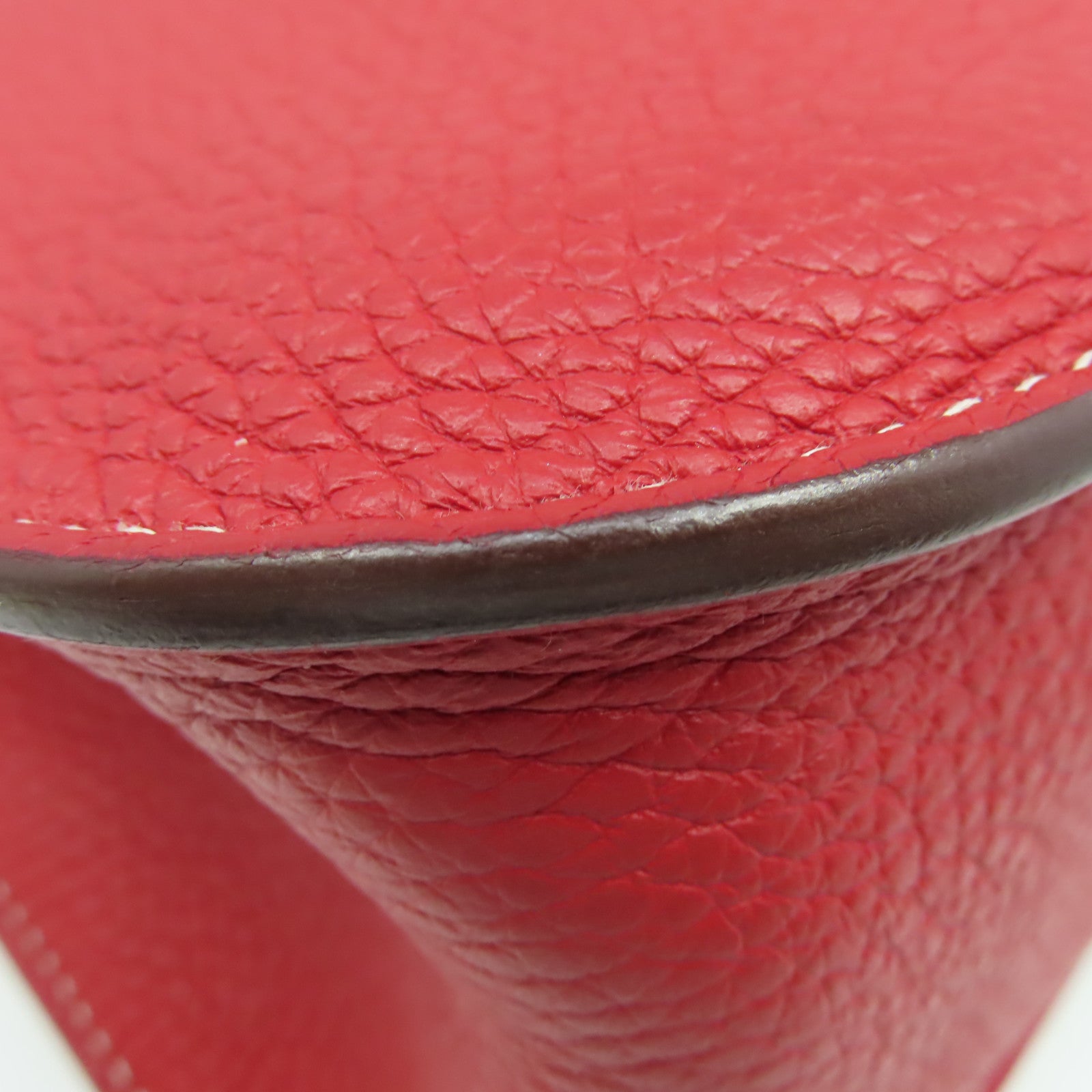 HERMES 【激減優惠】Clemence皮革Halzan 31 2Way Shoulder Bag銀扣手挽肩背兩用袋法拉利紅色